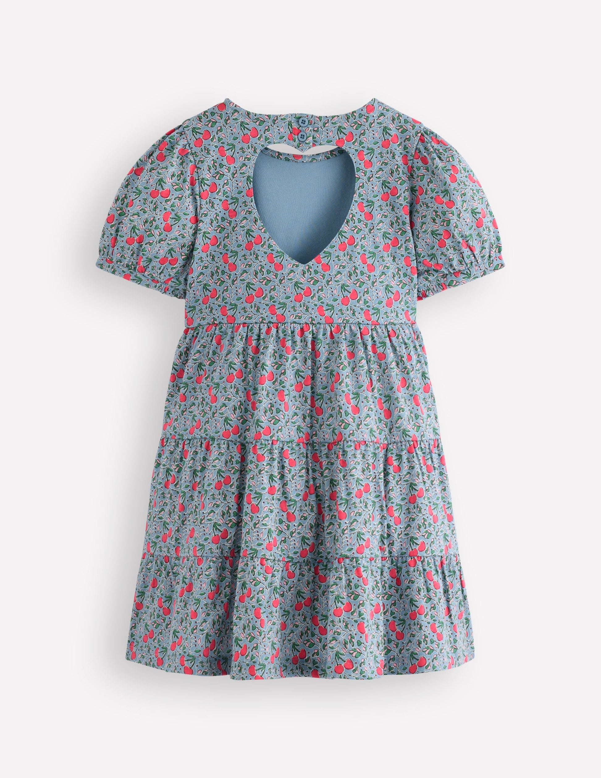 Jerseykleid mit Herzausschnitt am Rücken-Kirschen-3