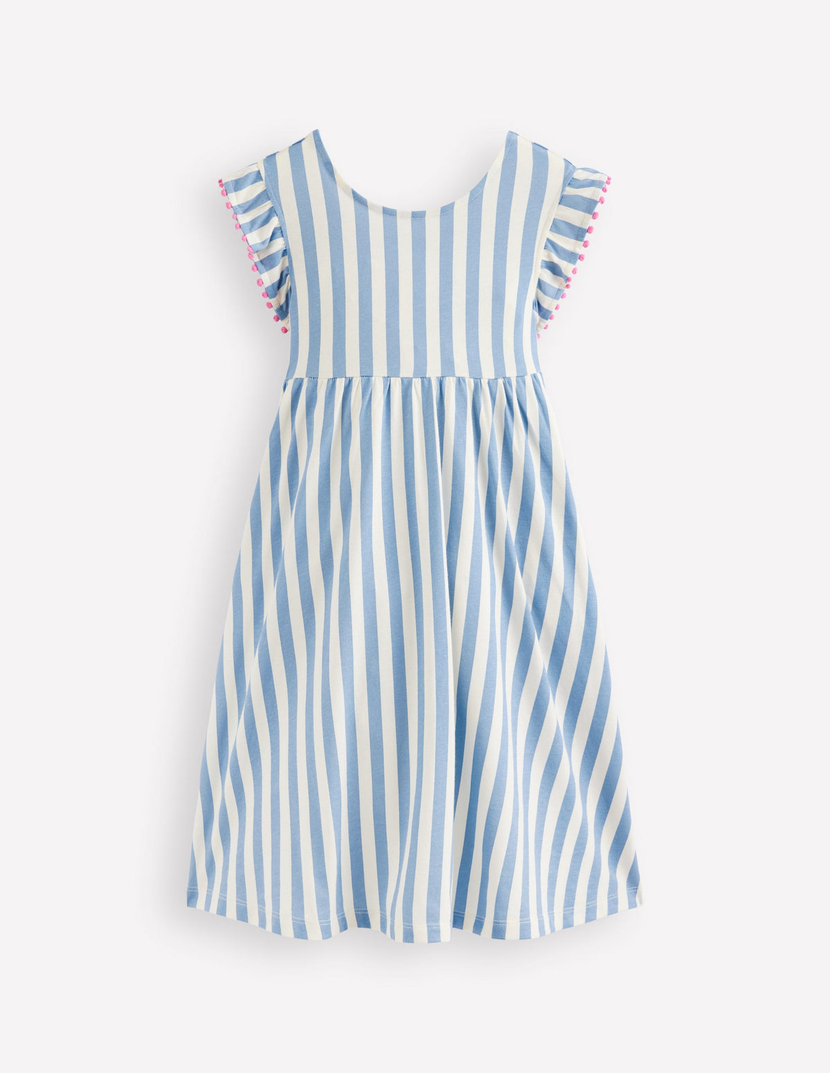 Robe Clover en jersey avec nœud au dos-Rayé bleu sel/ivoire - Image 3