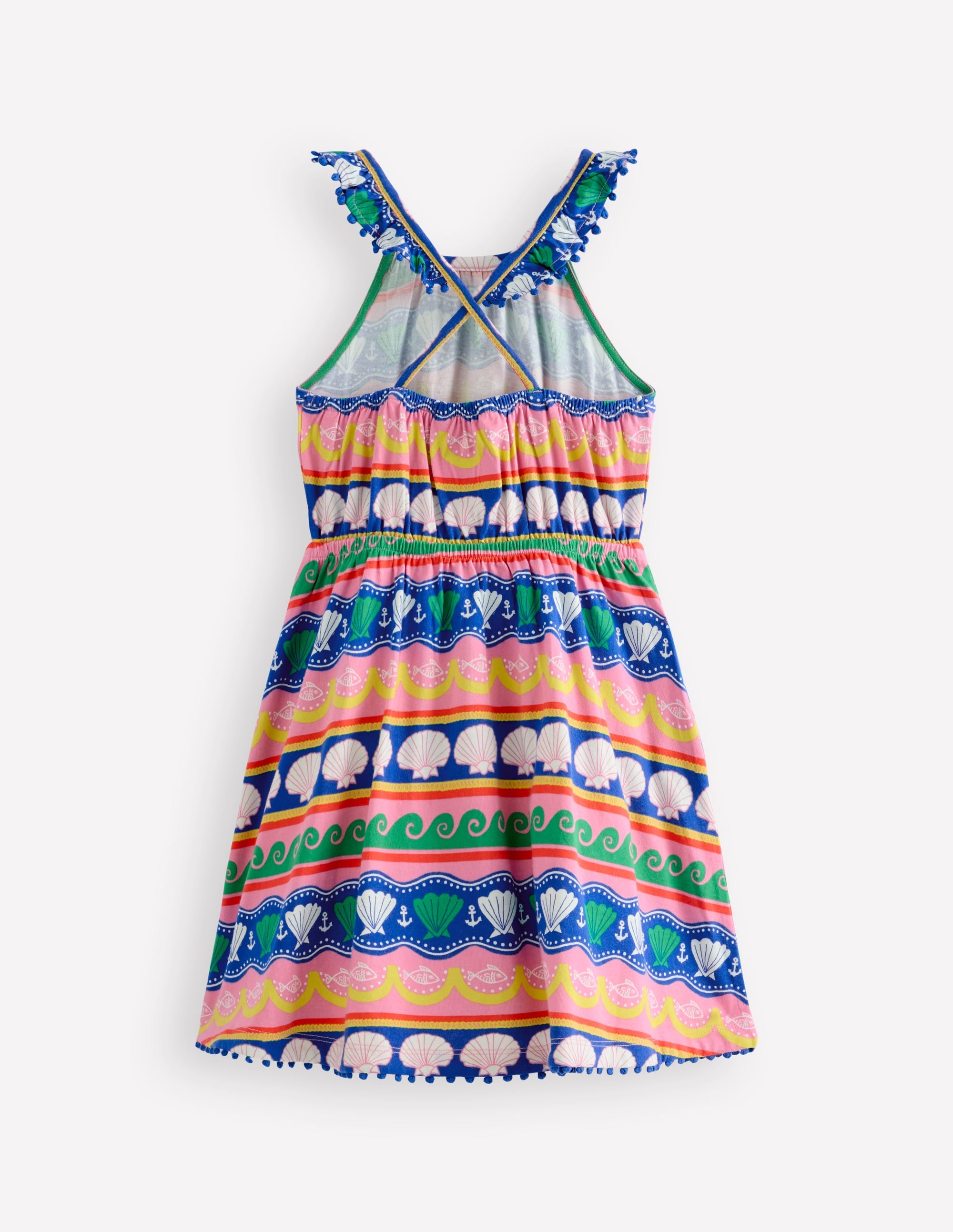 Robe à col volanté et détails-Multi rayé coquillage - Image 2