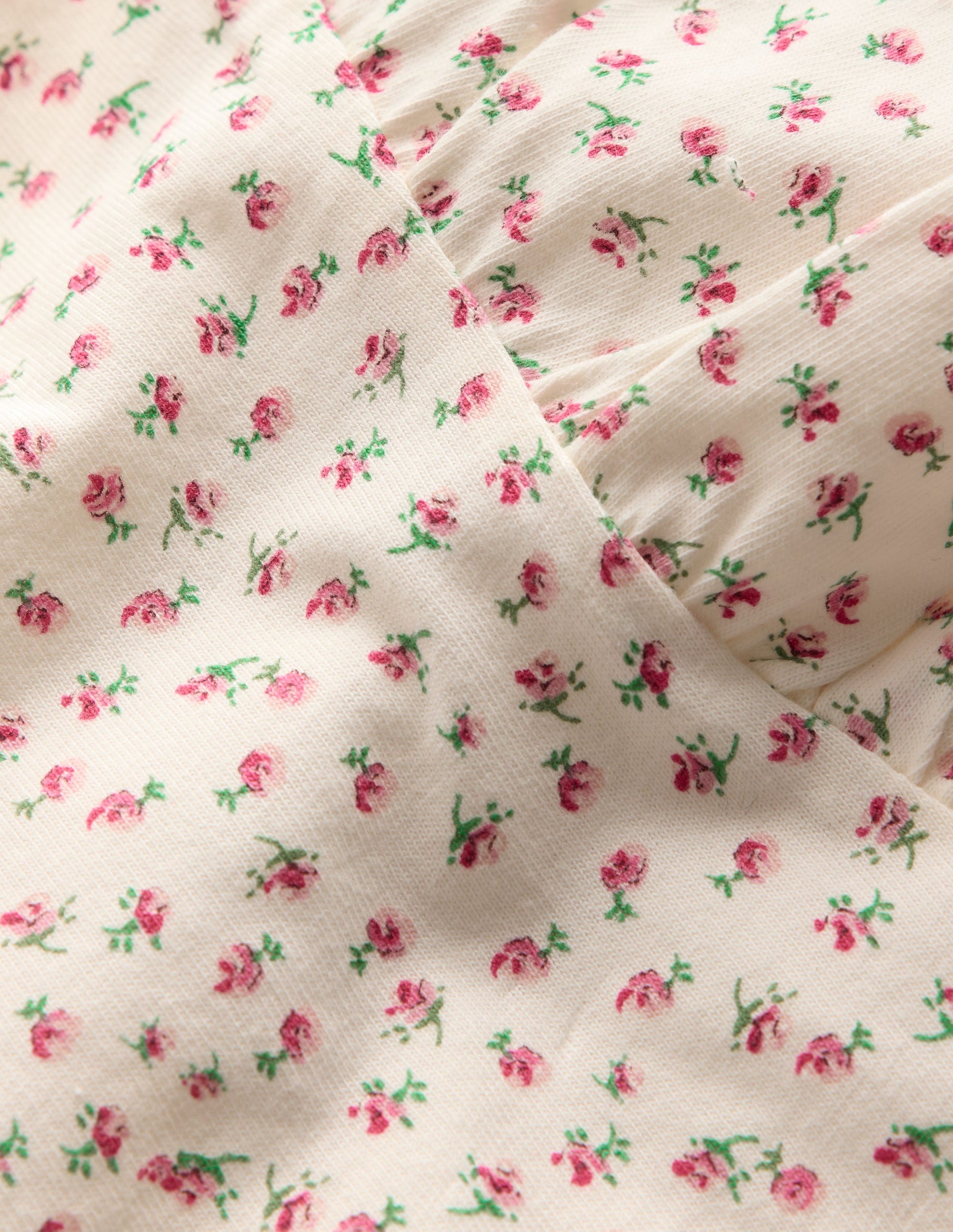 Top imprimé à manches volantées-Petites fleurs espacées rose-3