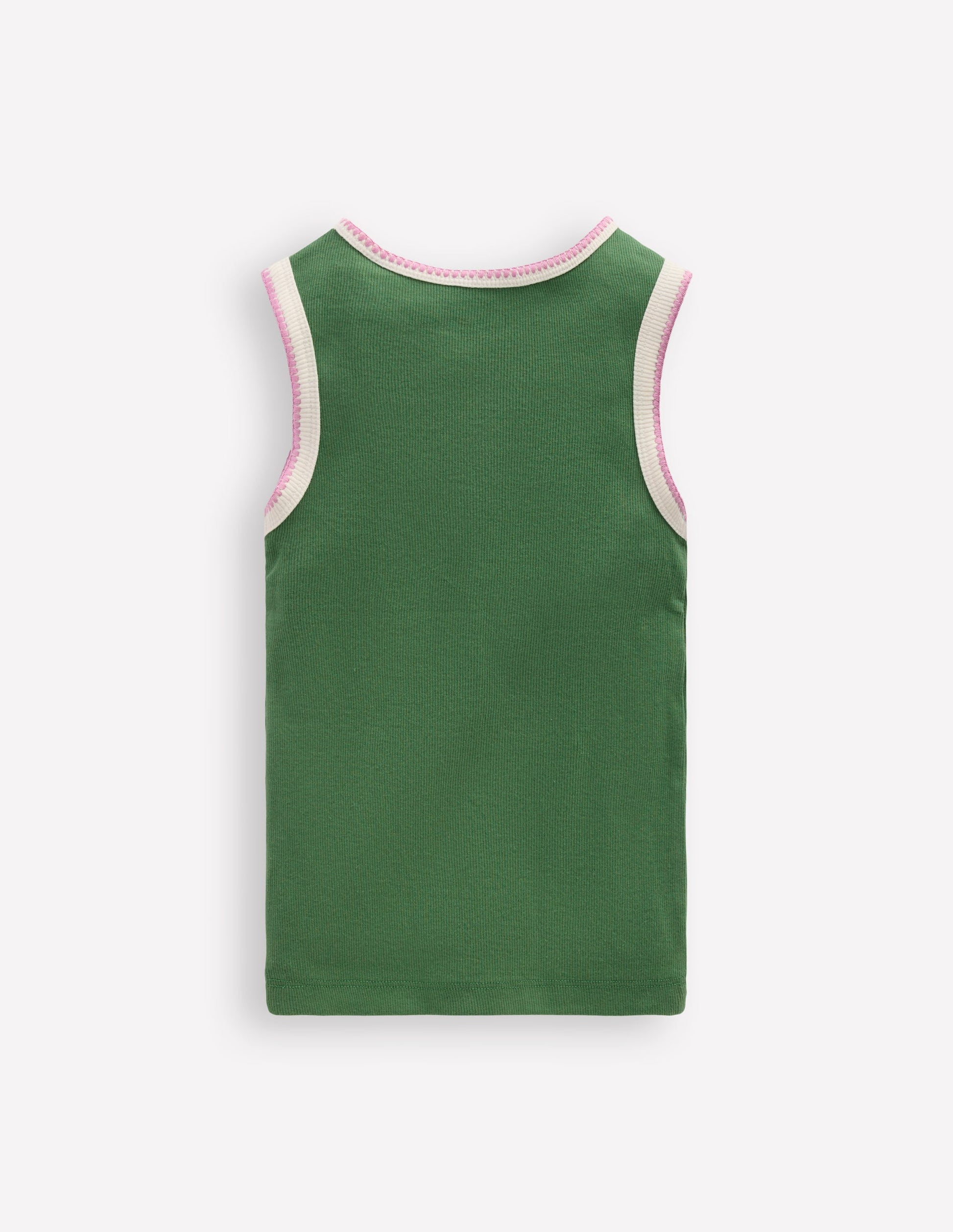 Geripptes Top mit Häkelbesatz-Weidengrün-3