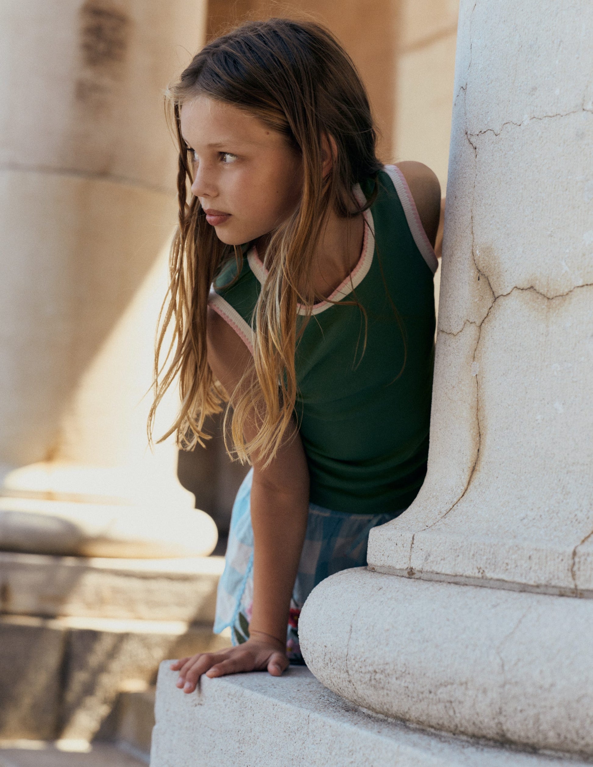 Geripptes Top mit Häkelbesatz-Weidengrün-1