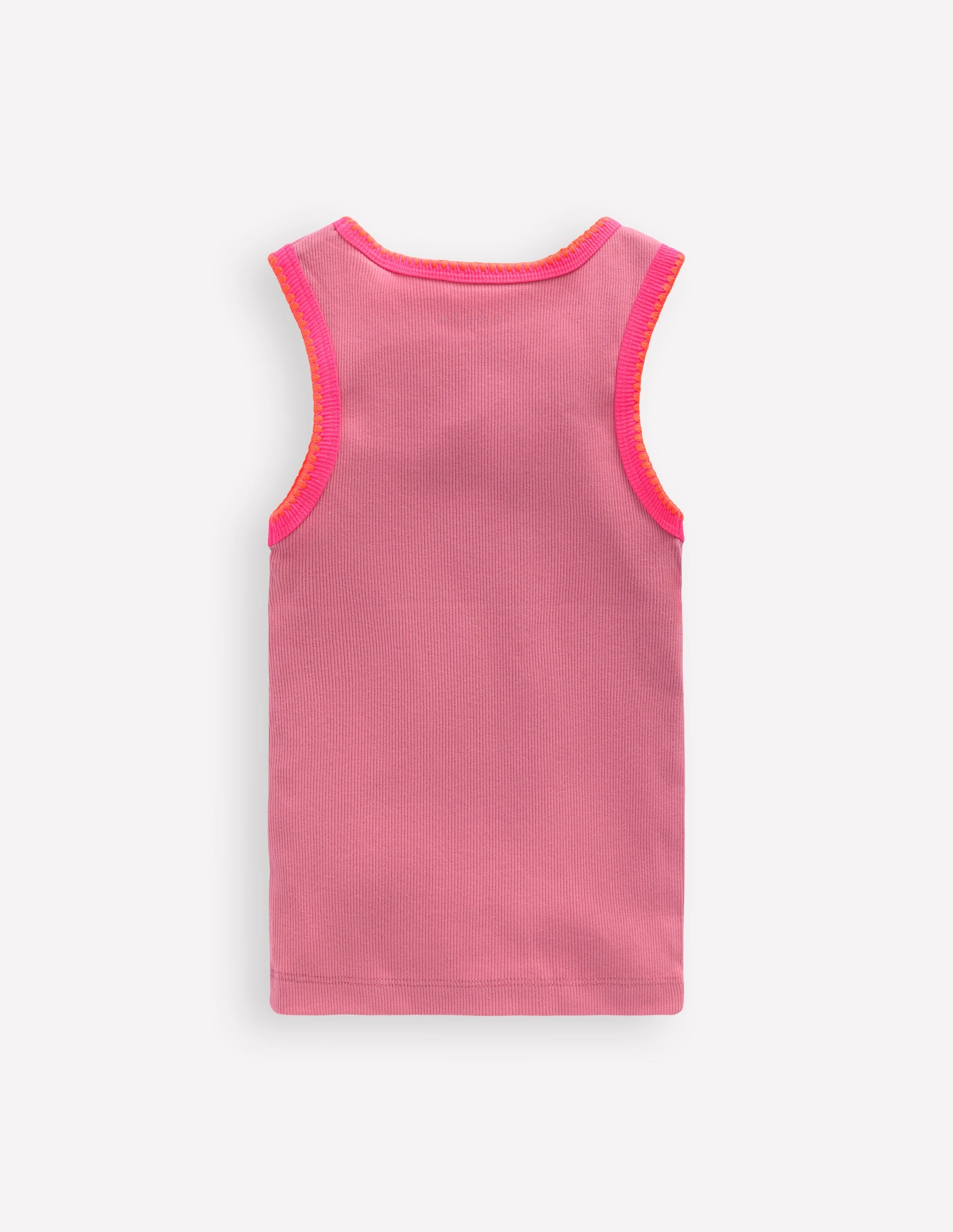 Geripptes Top mit Häkelbesatz-Rosa Schleier - Image 2