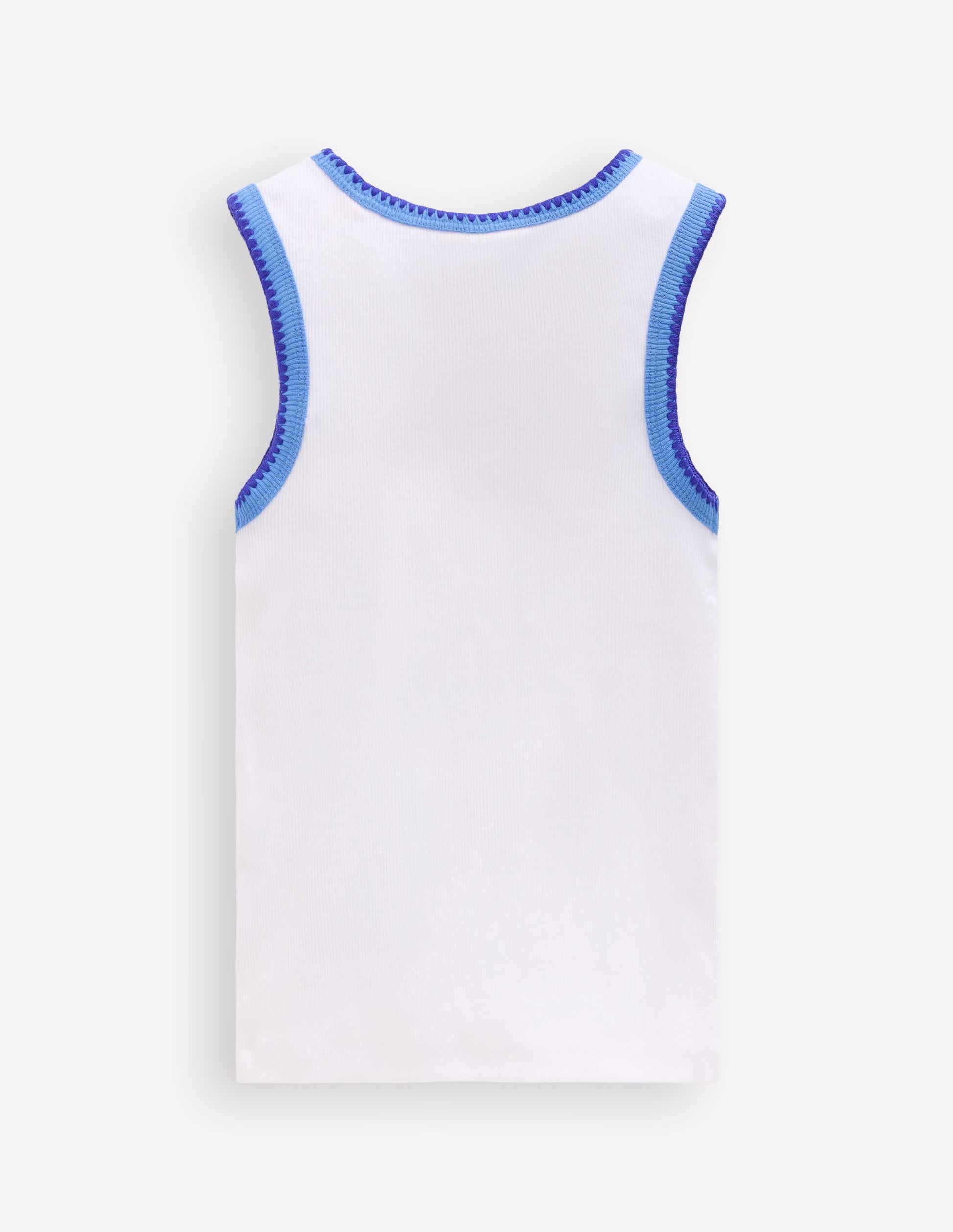 Geripptes Top mit Häkelbesatz-Weiß-2