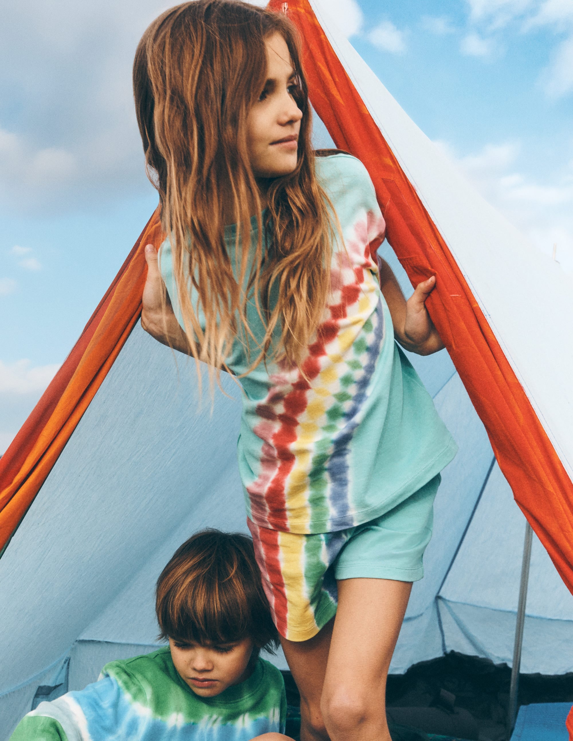 Oberteil mit Batikmuster und Logo-Morgenblau Regenbogen - Image 4