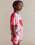 Oberteil mit Batikmuster und Logo-Vintage-Rosa Herz