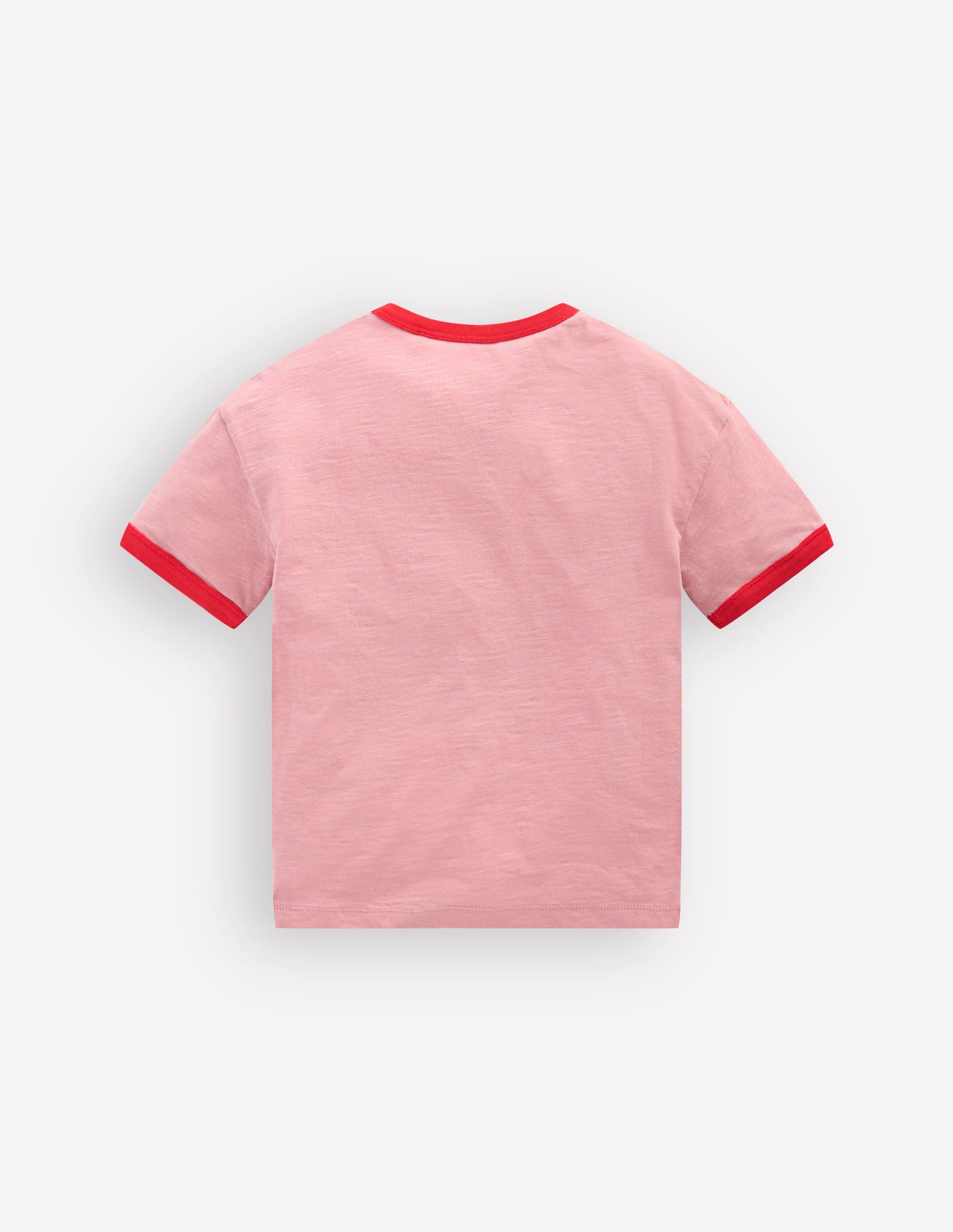 Bedrucktes Ringer-T-Shirt-Vintage-Rosa Erdbeeren-2