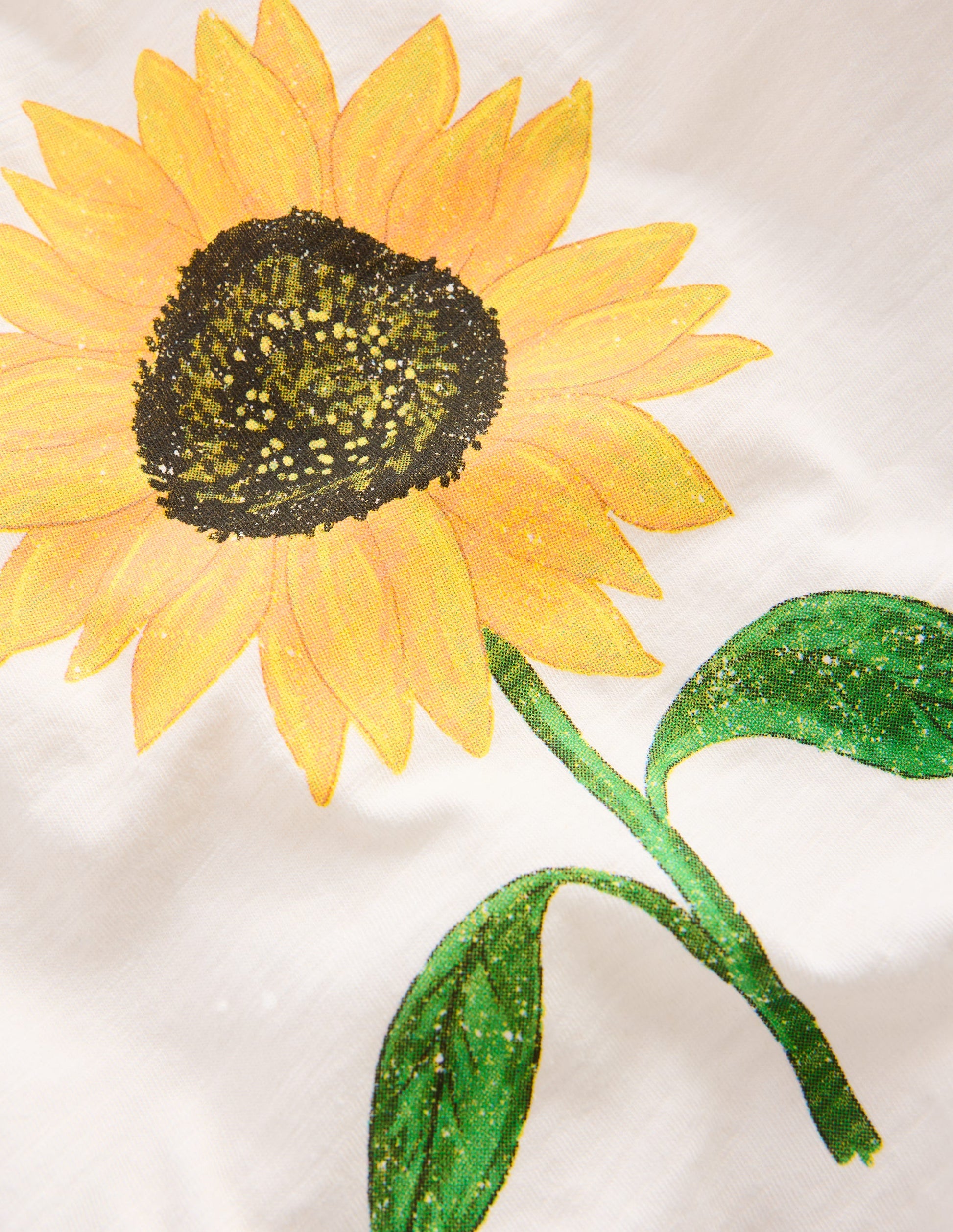 Bedrucktes Ringer-T-Shirt-Naturweiß Sonnenblume-3