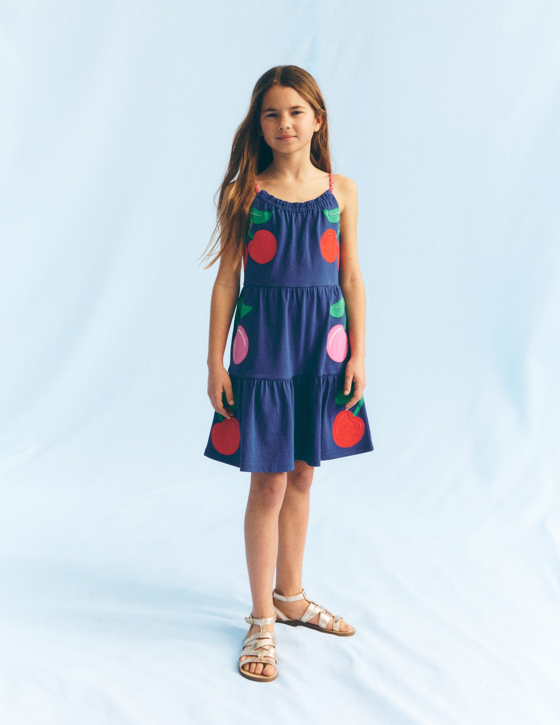 Enola Jerseykleid mit Applikation-Steuerbordblau Riesenkirschen-1