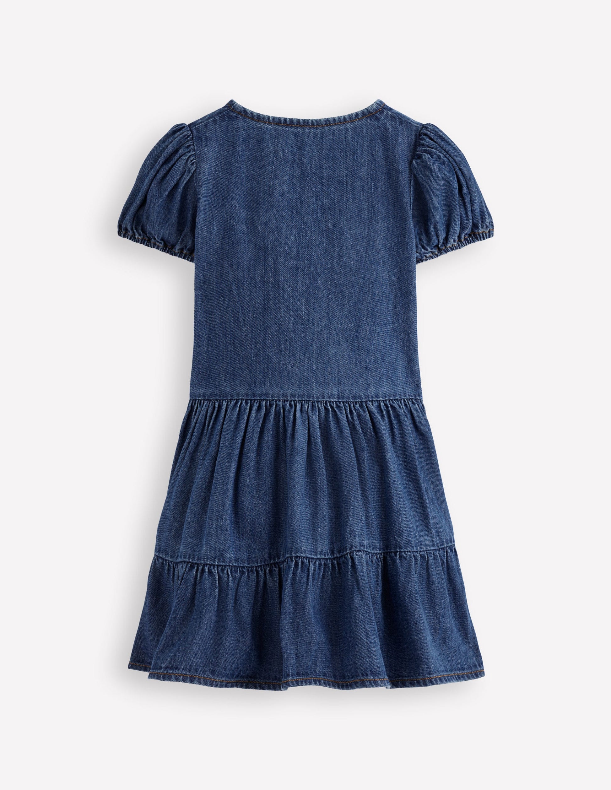 Gestuftes Hemdblusenkleid-Blau, Faux-Uni-3