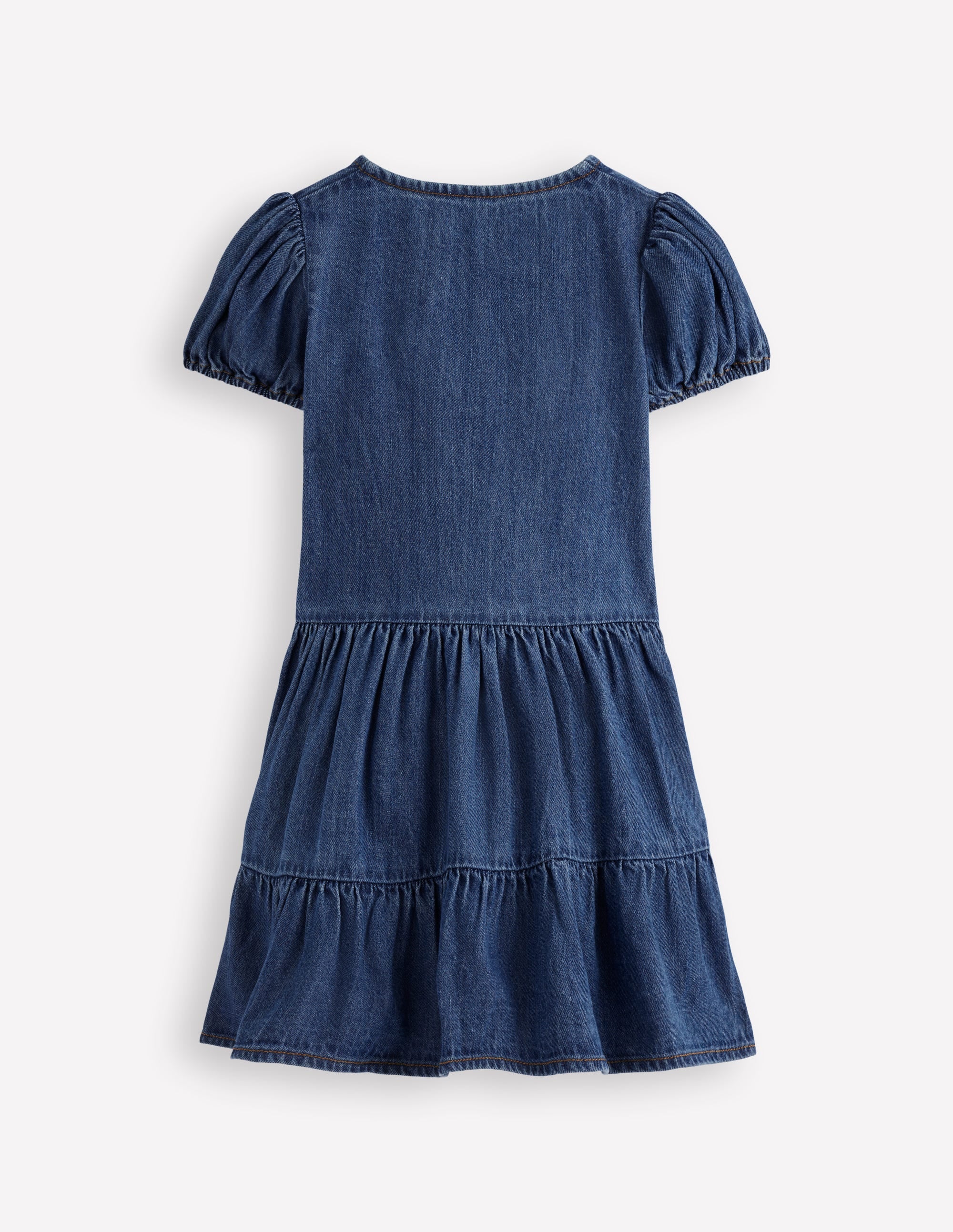 Tiered Shirt Dress-Chambray Blue - Image 3