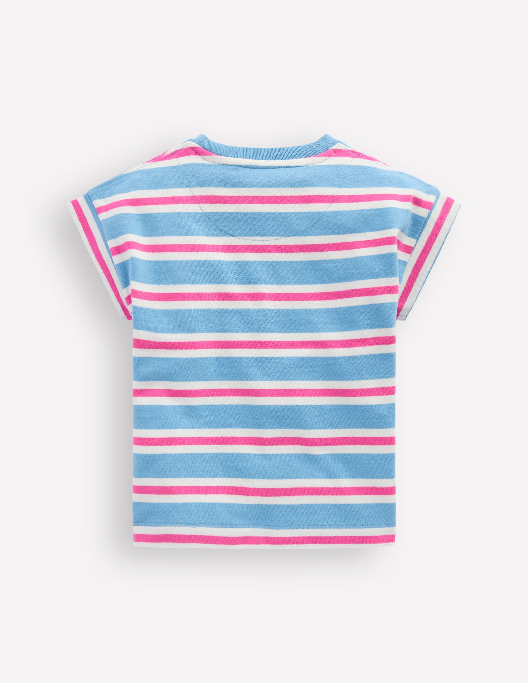 Kurzärmliges Sweatshirt-Blau Streifen - Image 3