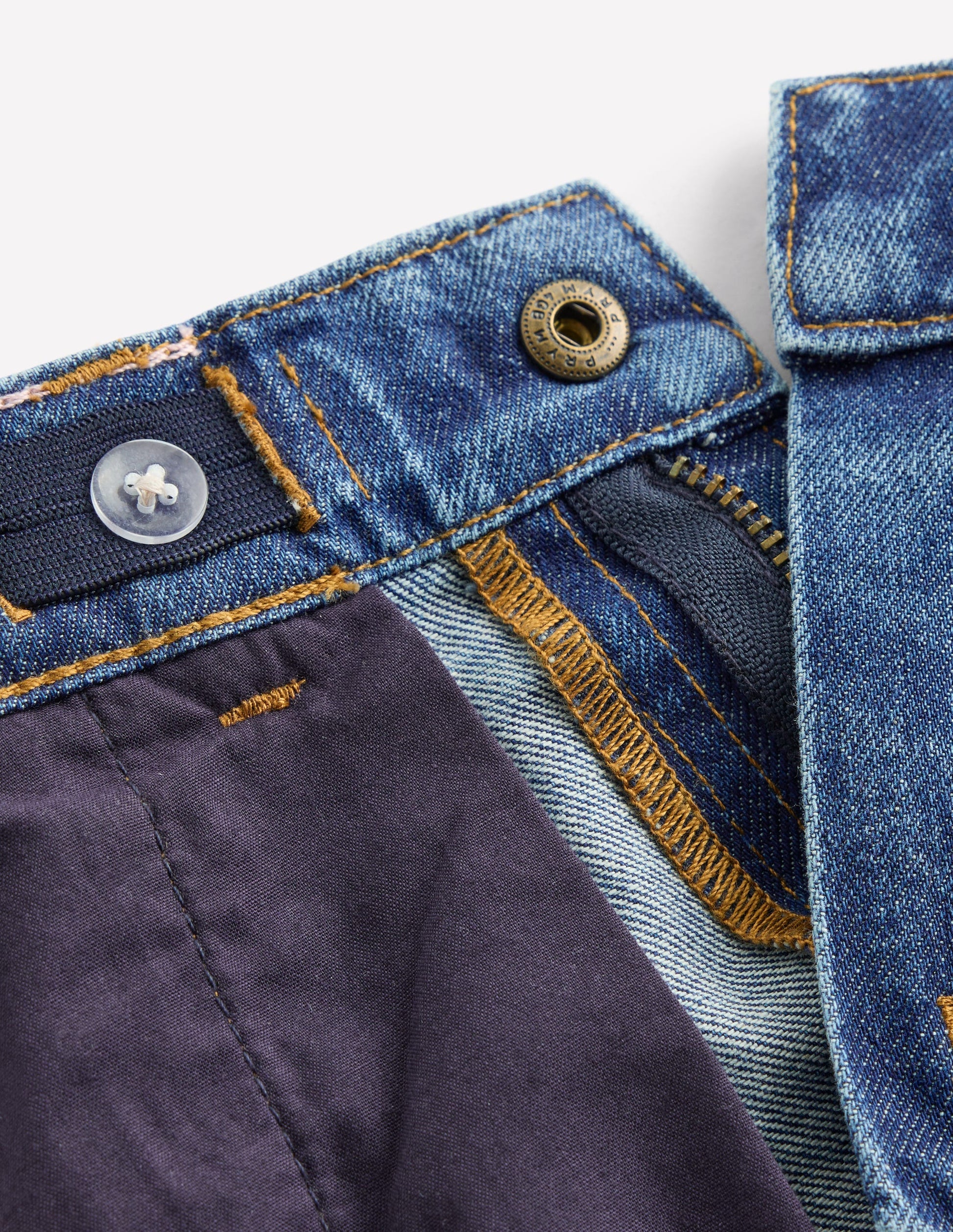 Lange Jeans-Shorts-Mittlere Mischung Denim-6