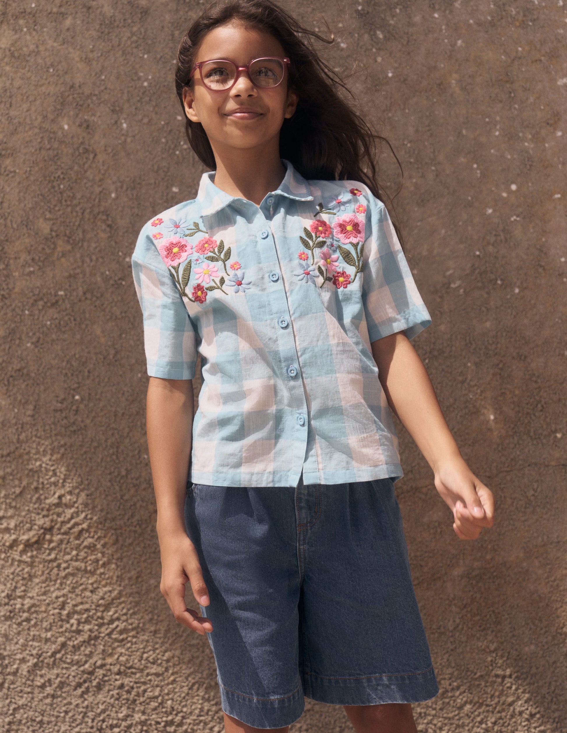 Lange Jeans-Shorts-Mittlere Mischung Denim-1