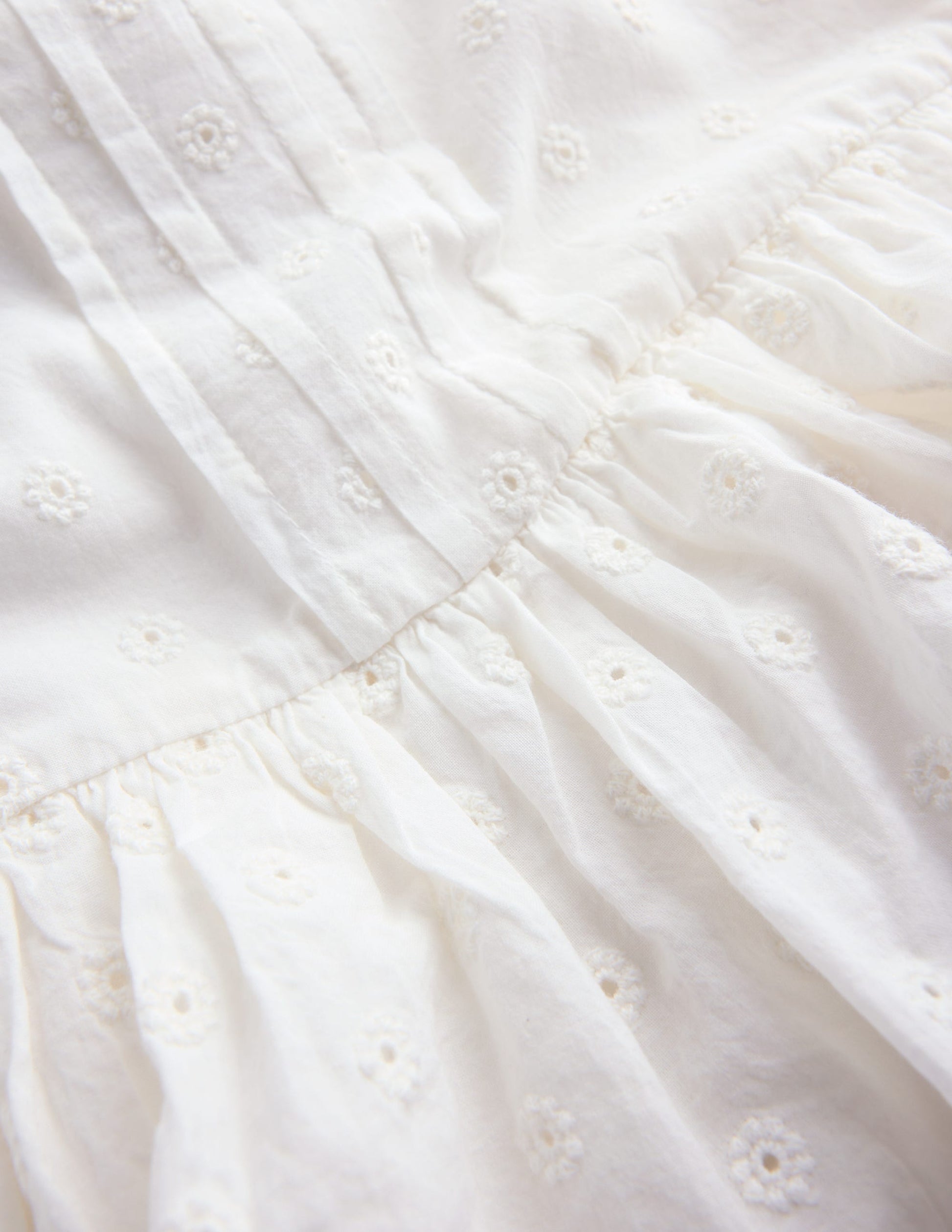 Pintuck Tiered Dress-Soft Ivory-6