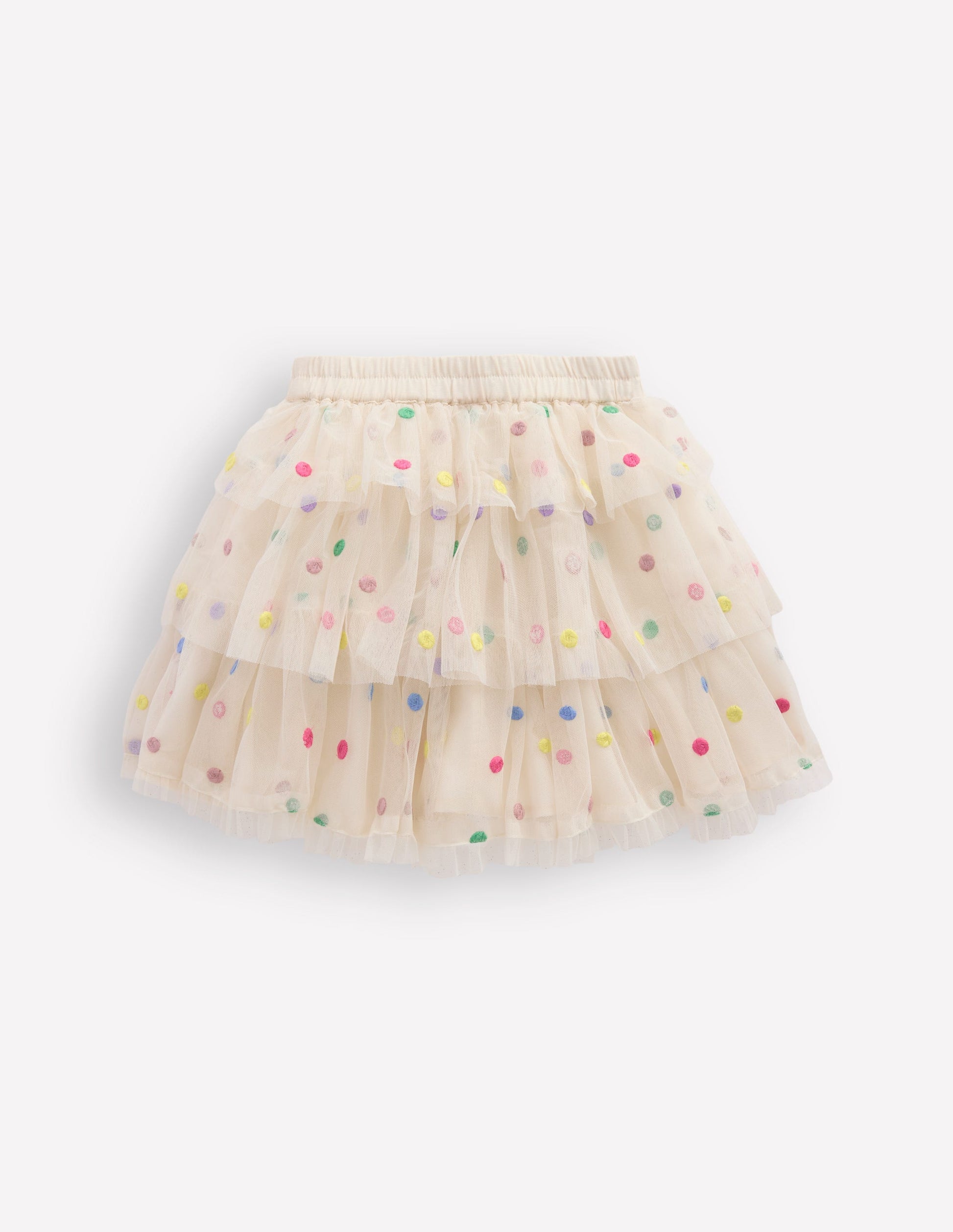 Tulle Interest Skirt-Soft Ivory Multi Spot-2