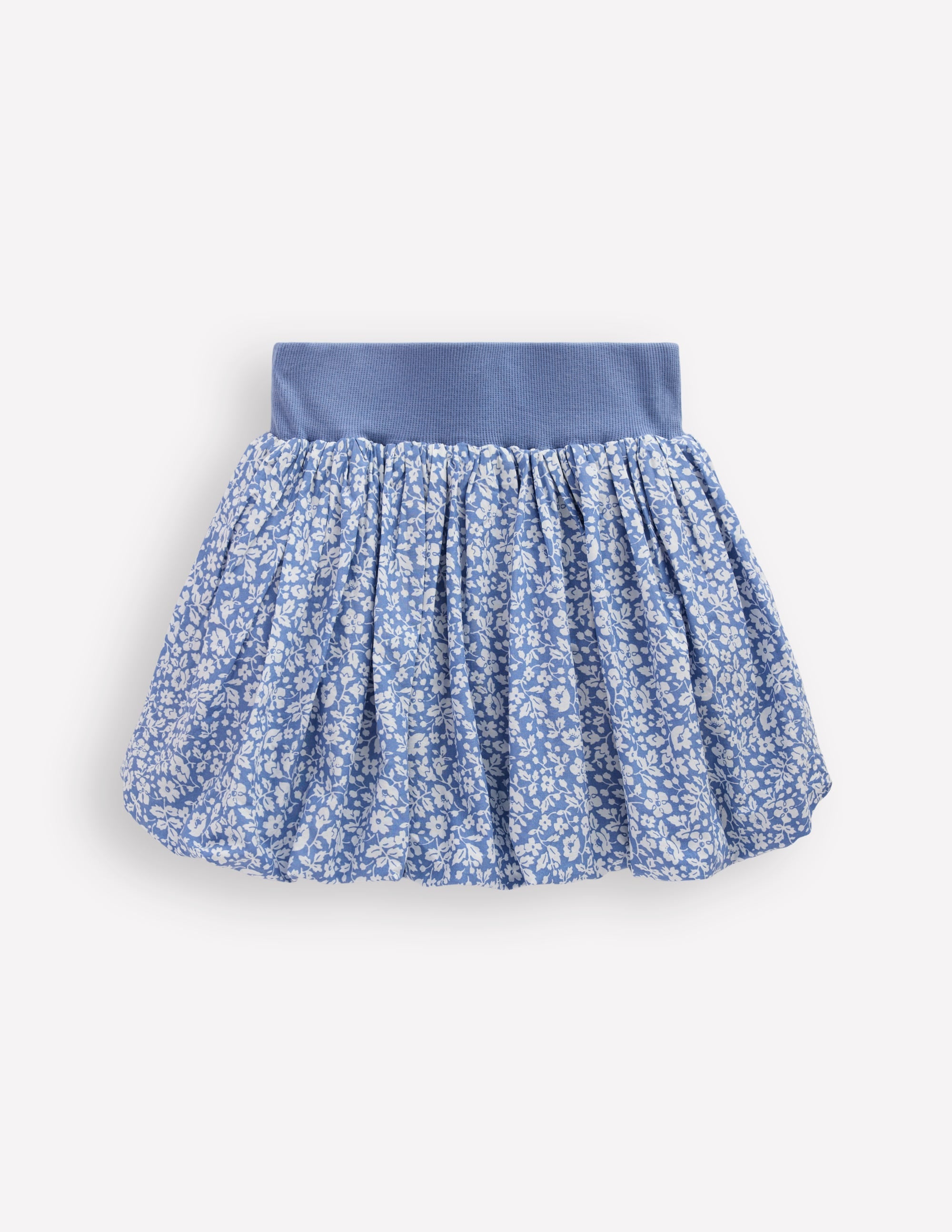 Rock mit Ballonsaum-Wellenblau Vintage Kleines Blumenmuster - Image 2