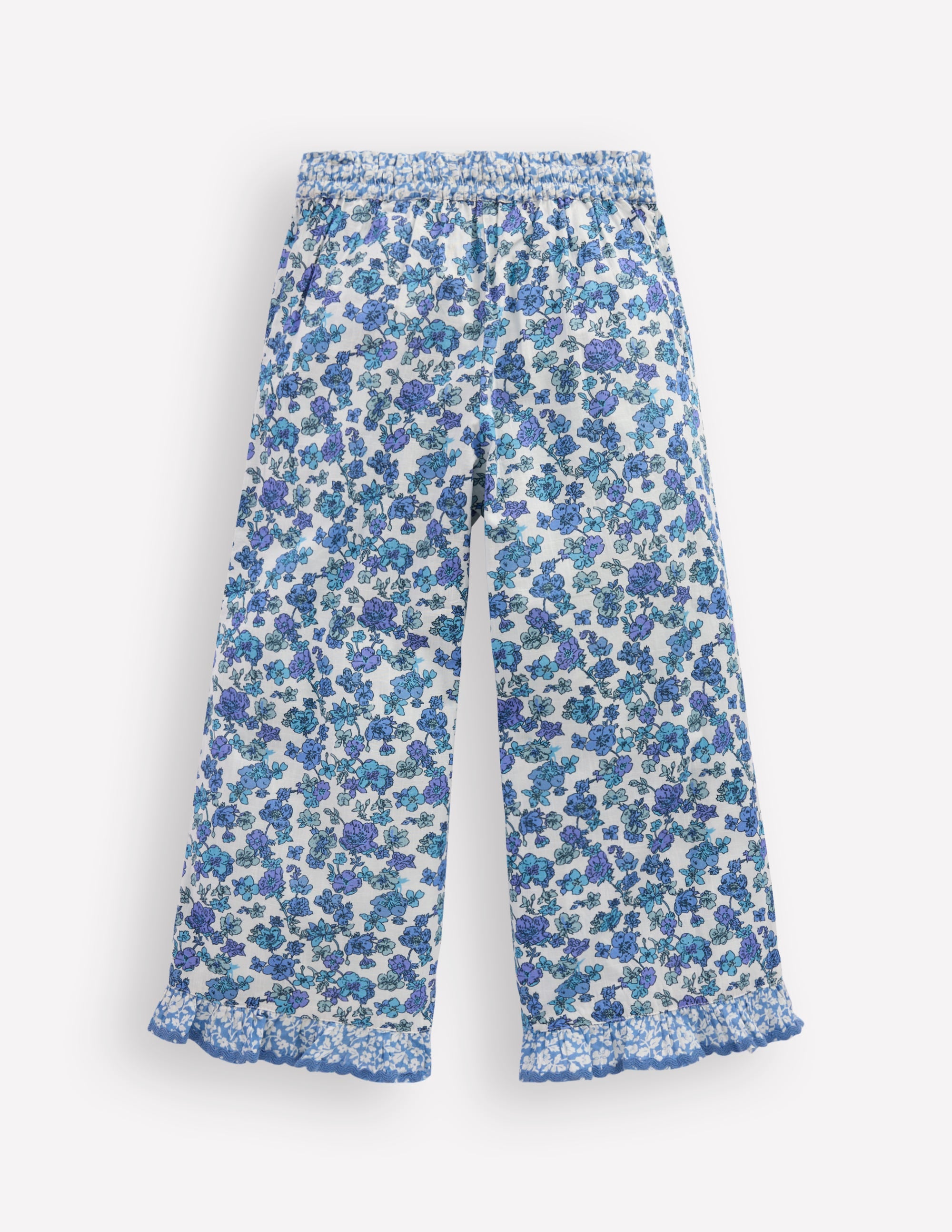 Hose mit Rüschensaum-Blau Blumenmuster Kuddelmuddel - Image 3