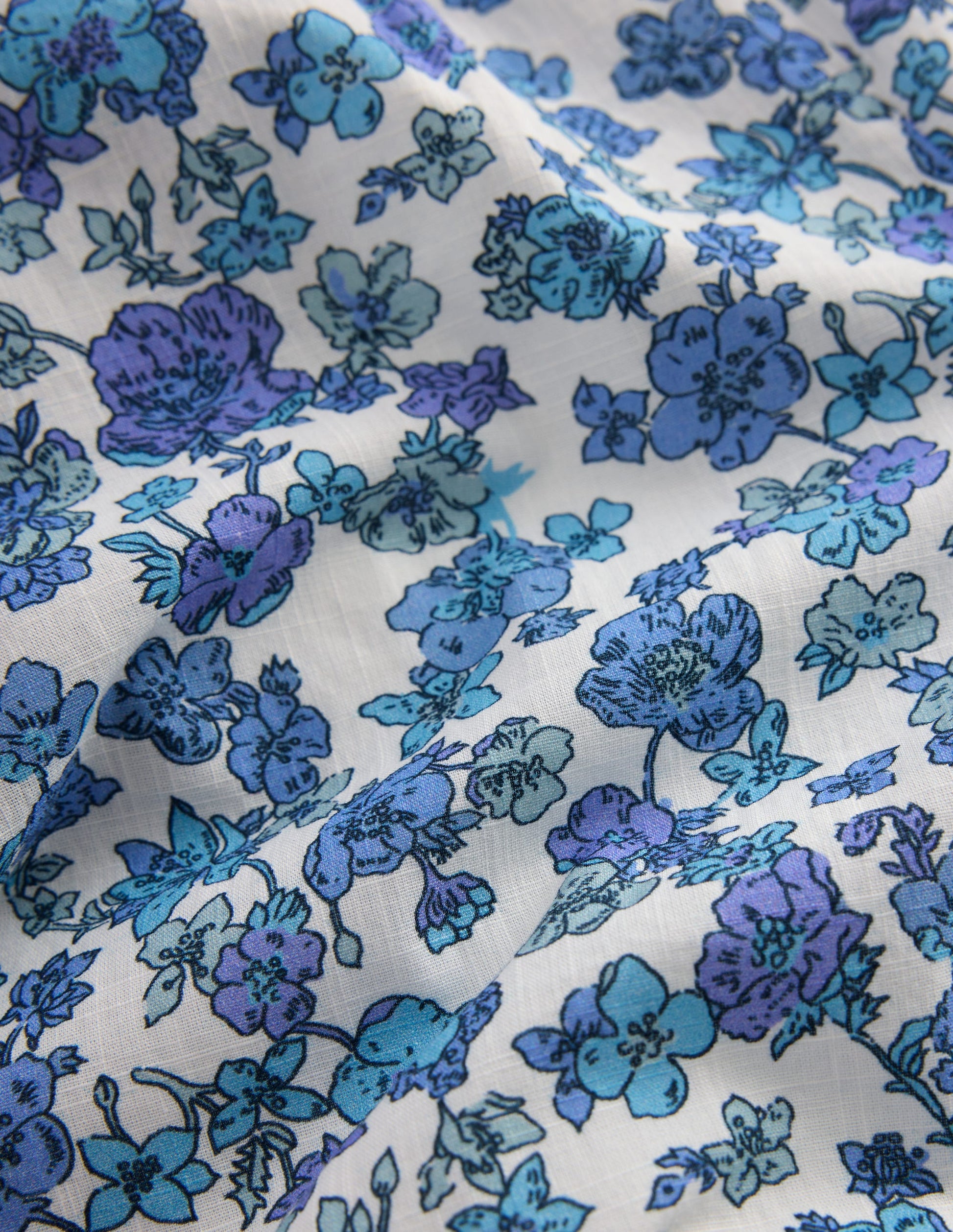 Hose mit Rüschensaum-Blau Blumenmuster Kuddelmuddel-5