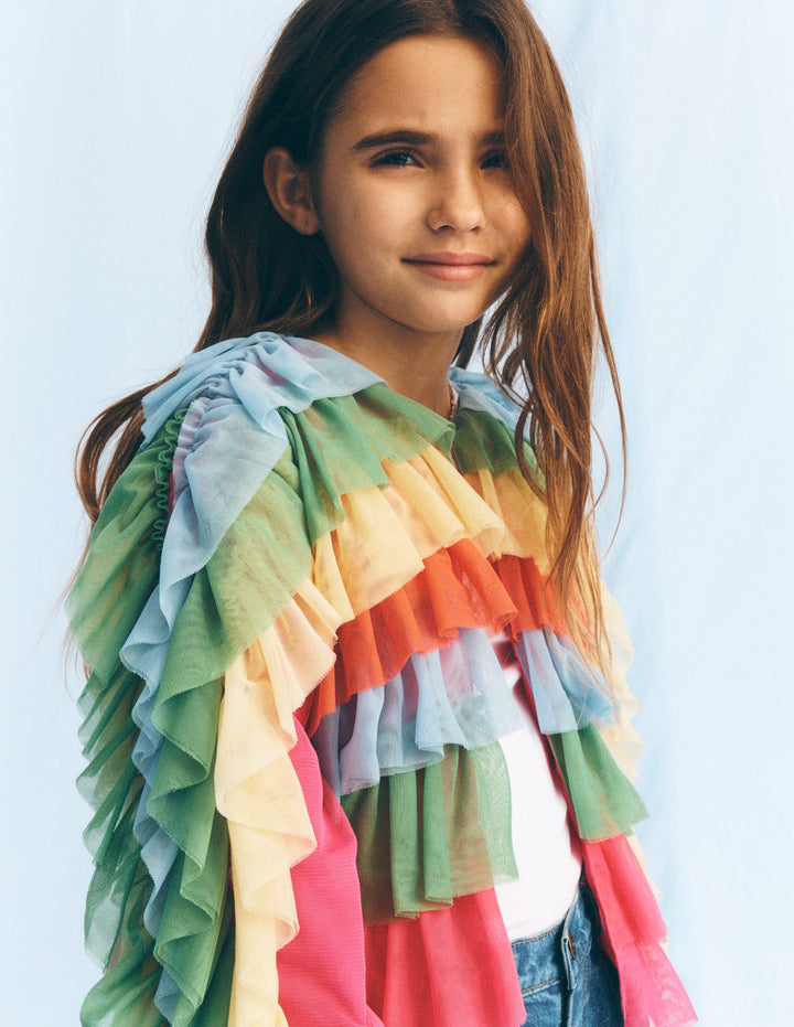 Tülljacke in Regenbogenfarben-Arc-en-ciel multi
