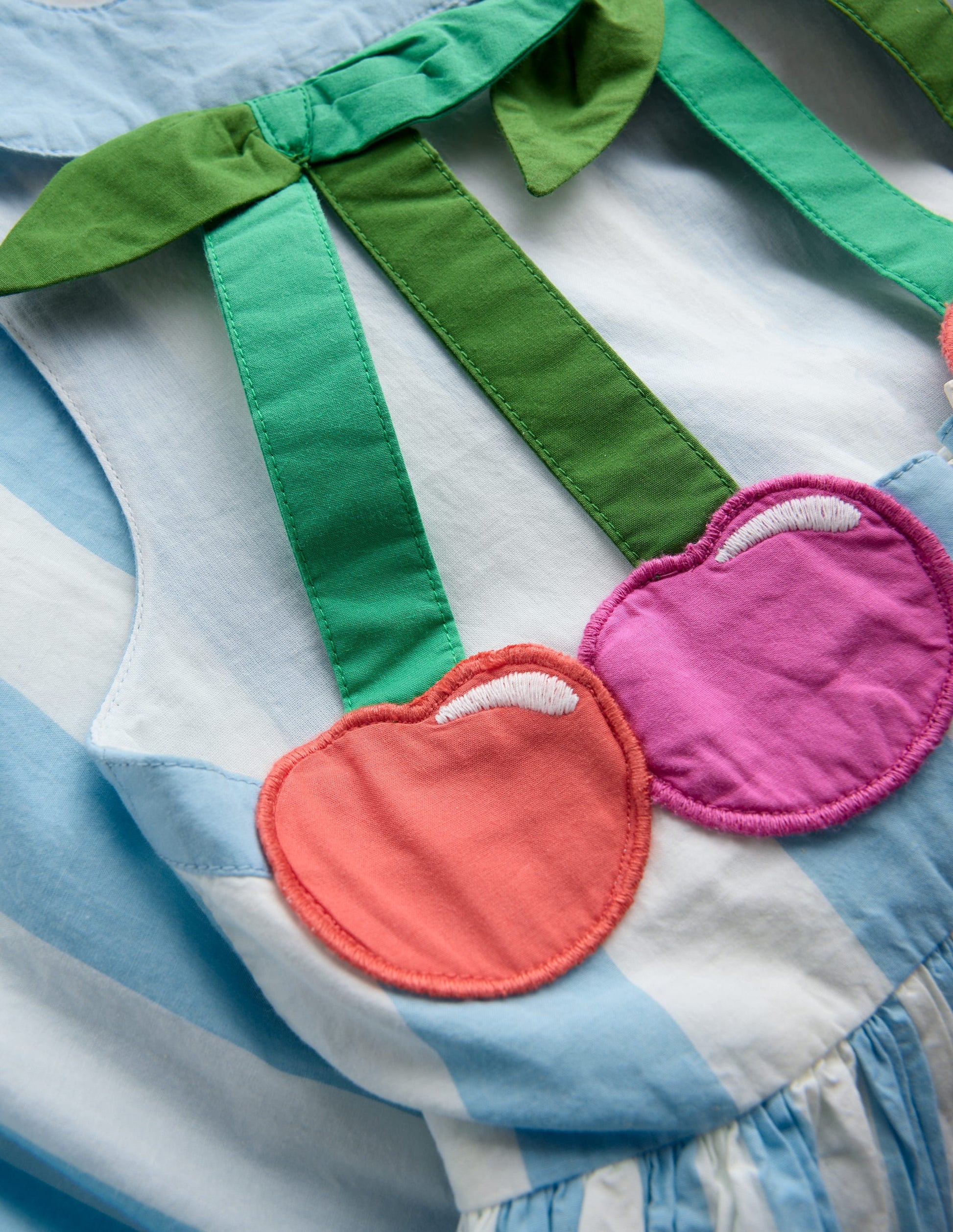 HARLOW KLEID MIT LOGO-Wolkenblau Kirsche Streifen-3