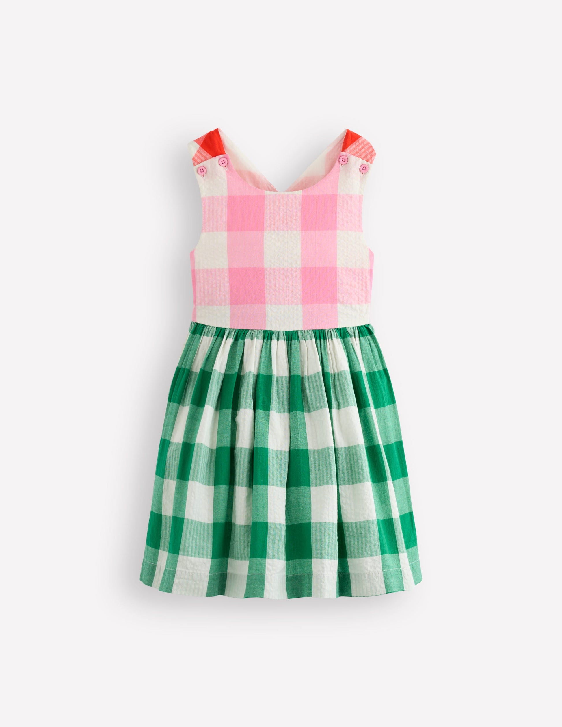 Harper Cross-Back Dress-Gingham Hotchpotch-3