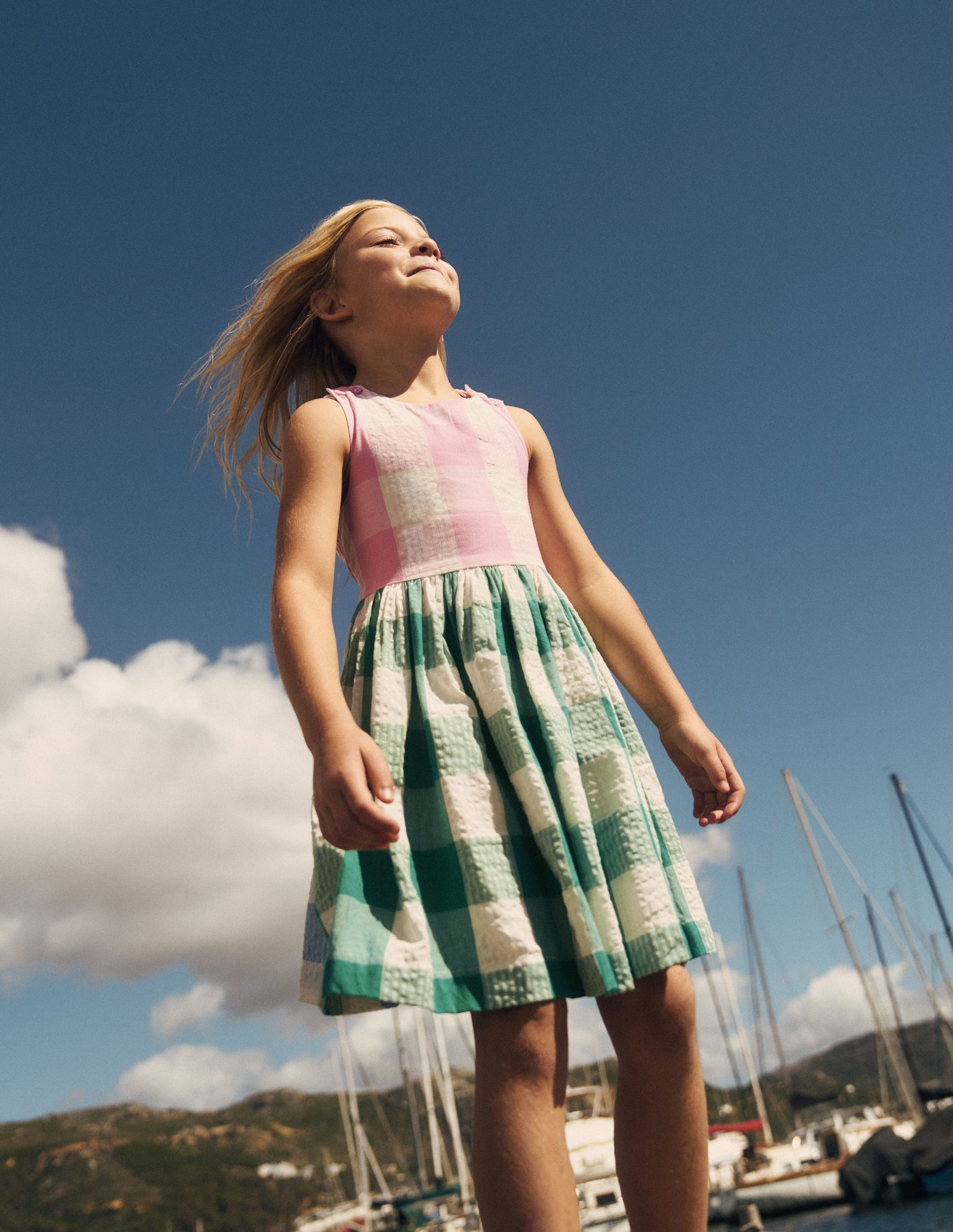 Harper Cross-Back Dress-Gingham Hotchpotch-1