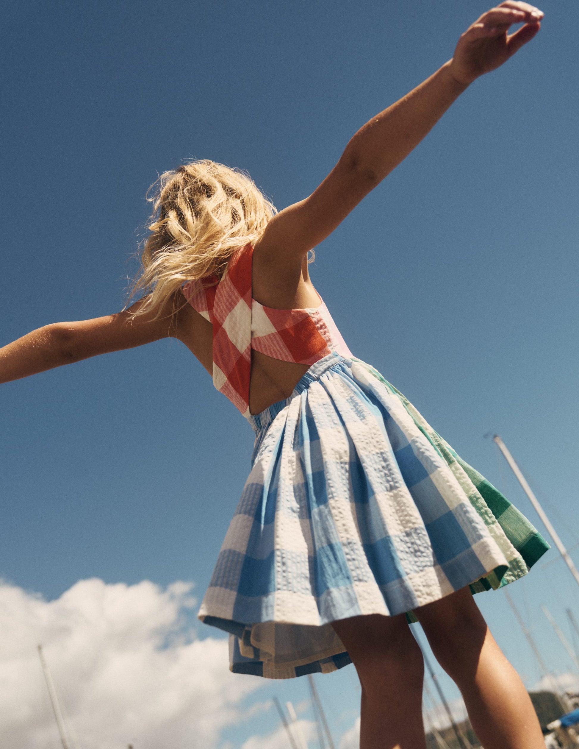Harper Cross-Back Dress-Gingham Hotchpotch-2