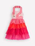 LOGOKLEID AUS TÜLL-MIX-Lachsrosa Flamingo