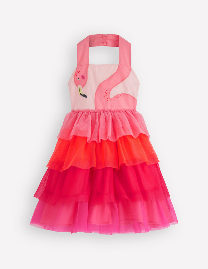 LOGOKLEID AUS TÜLL-MIX-Lachsrosa Flamingo