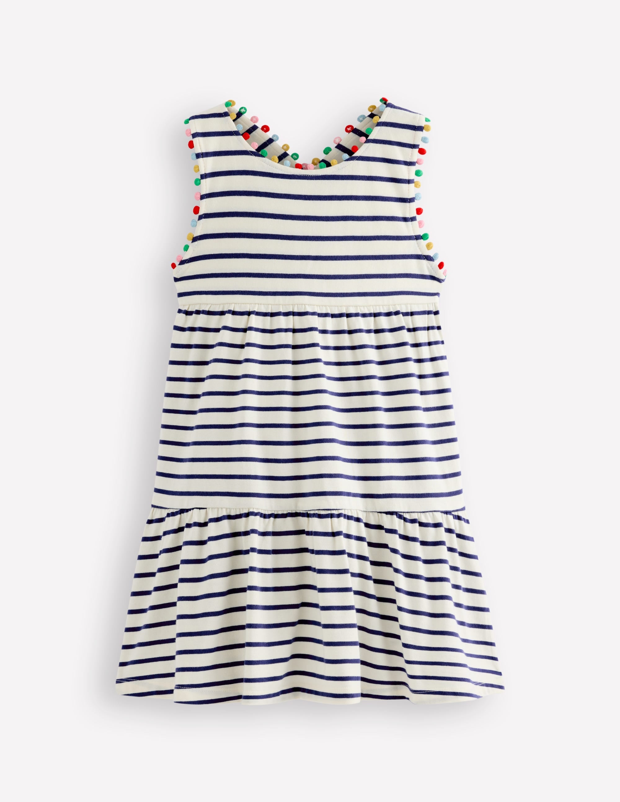 Jersey-Kleid mit gekreuzten Rückenträgern-Steuerbordblau Streifen - Image 1