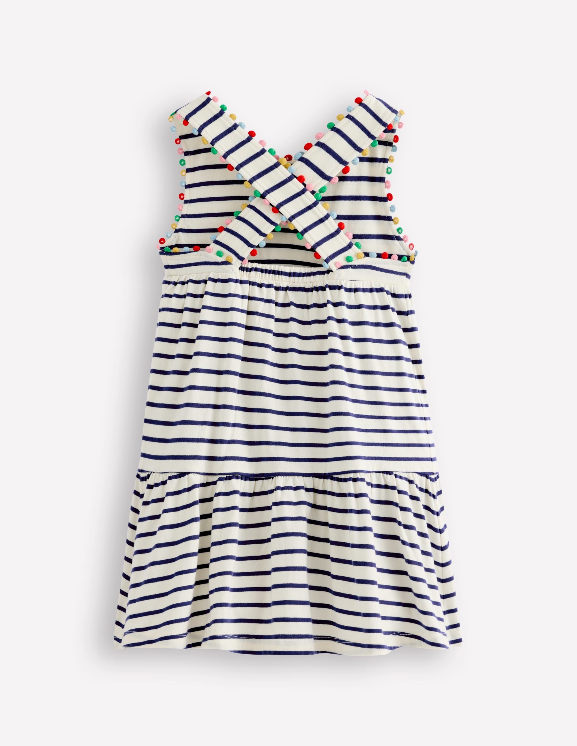 Jersey-Kleid mit gekreuzten Rückenträgern-Steuerbordblau Streifen - Image 2