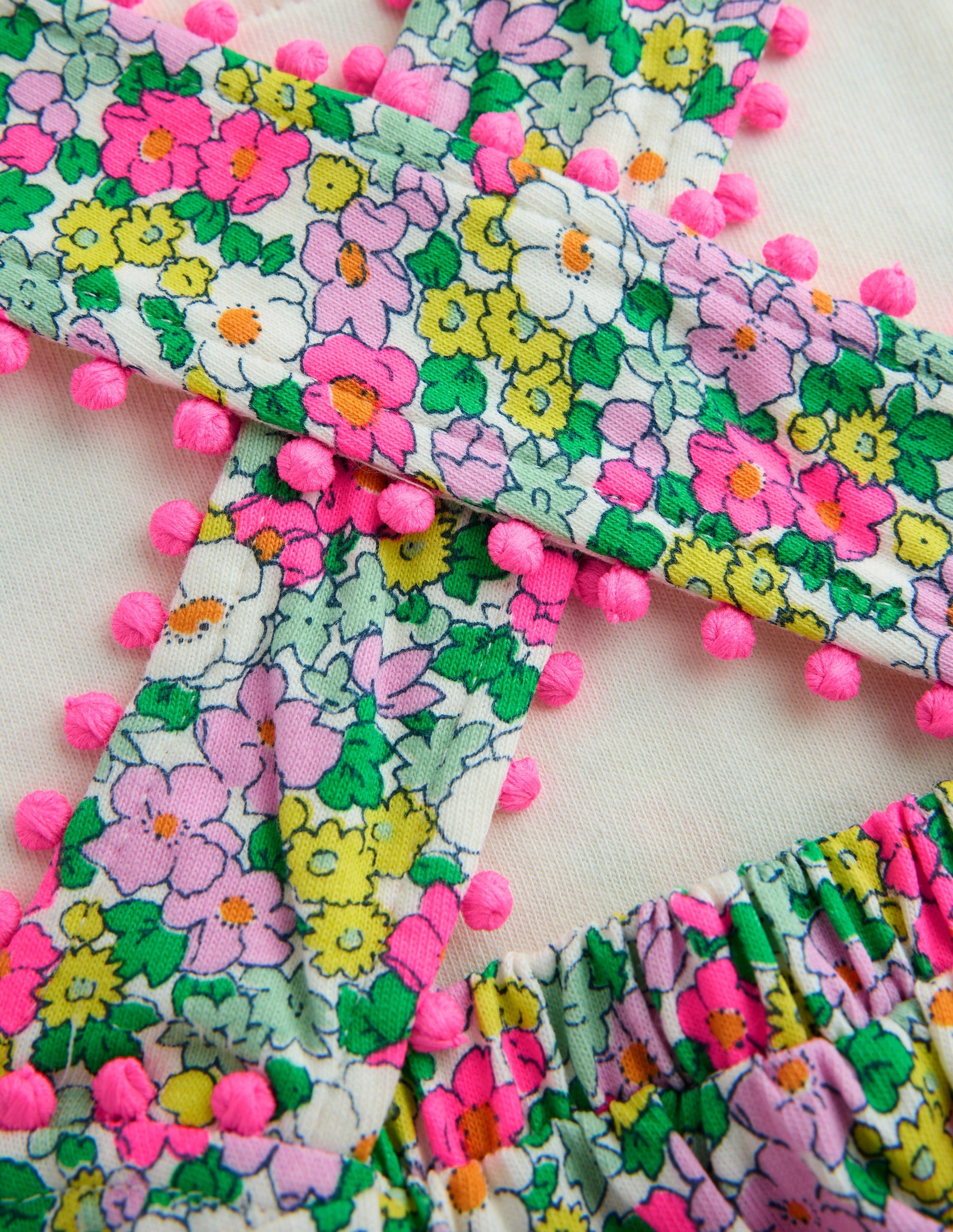 Jersey-Kleid mit gekreuzten Rückenträgern-Filigranes Blumenmuster-3