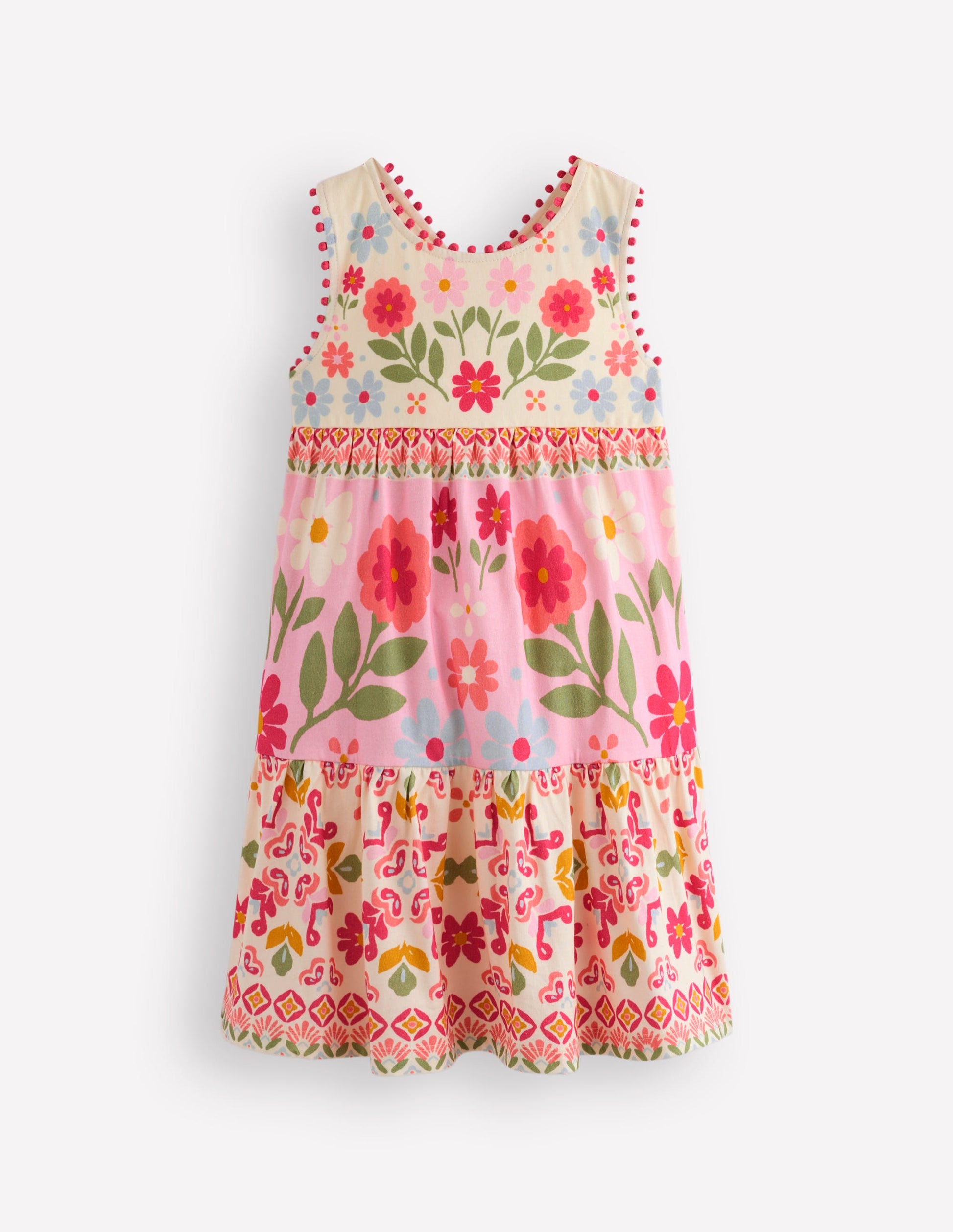 Jersey-Kleid mit gekreuzten Rückenträgern-Kuddelmuddel Blumenmuster-1