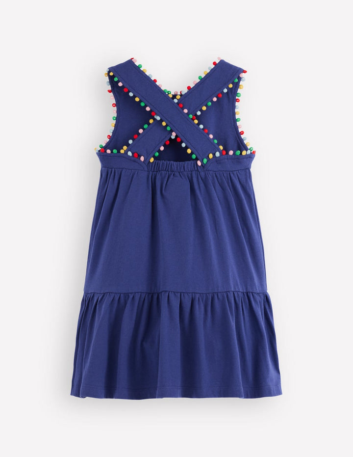 Robe évasée, imprimé graphique, mi-longue imprimé bleu marine Anne Robe évasée, imprimé graphique, mi-longue imprimé bleu marine Anne