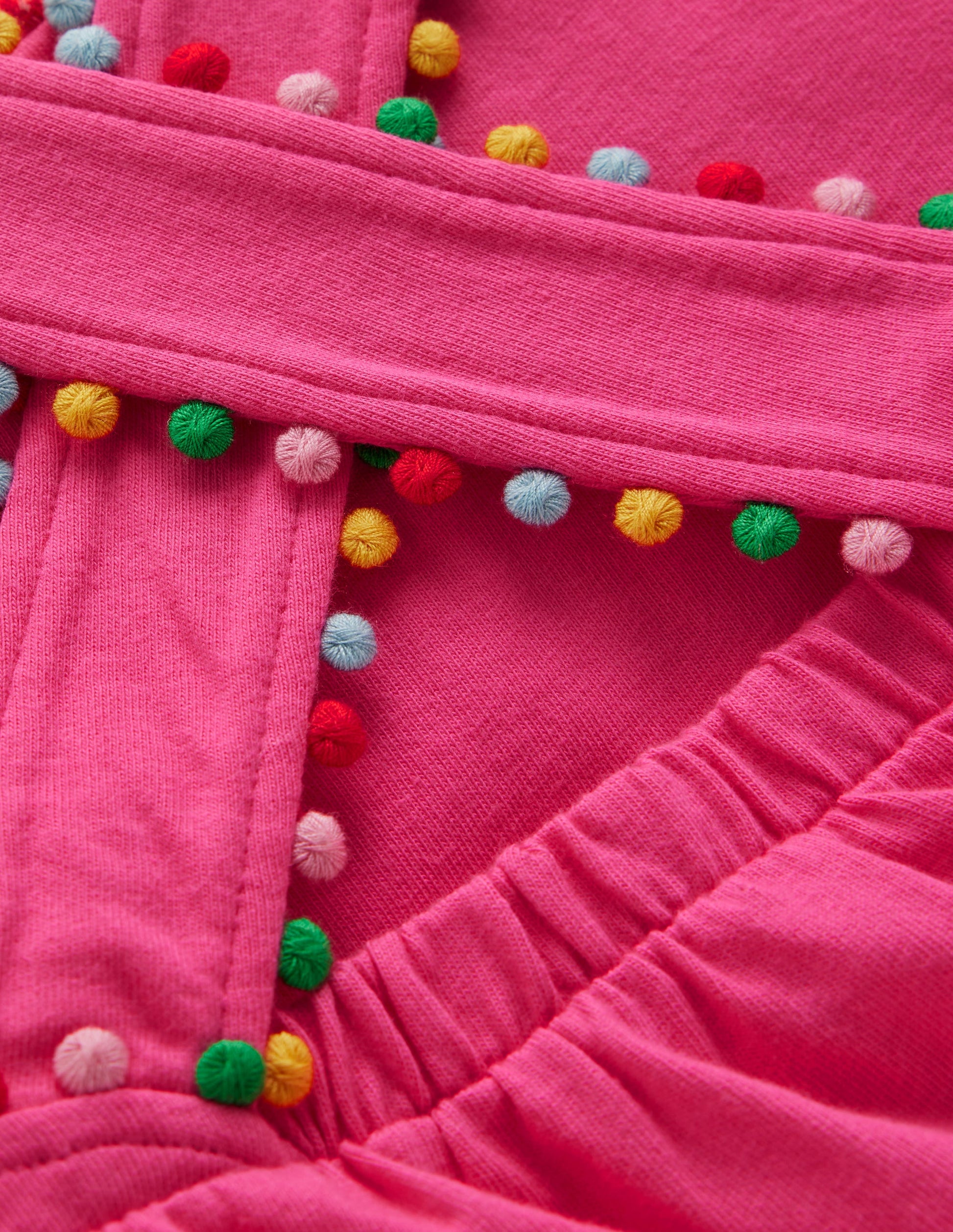 Robe croisée dans le dos en jersey-Rose flamant-3