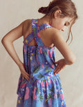 Robe croisée dans le dos en jersey-Motif Animal Palm Quiet Harbour