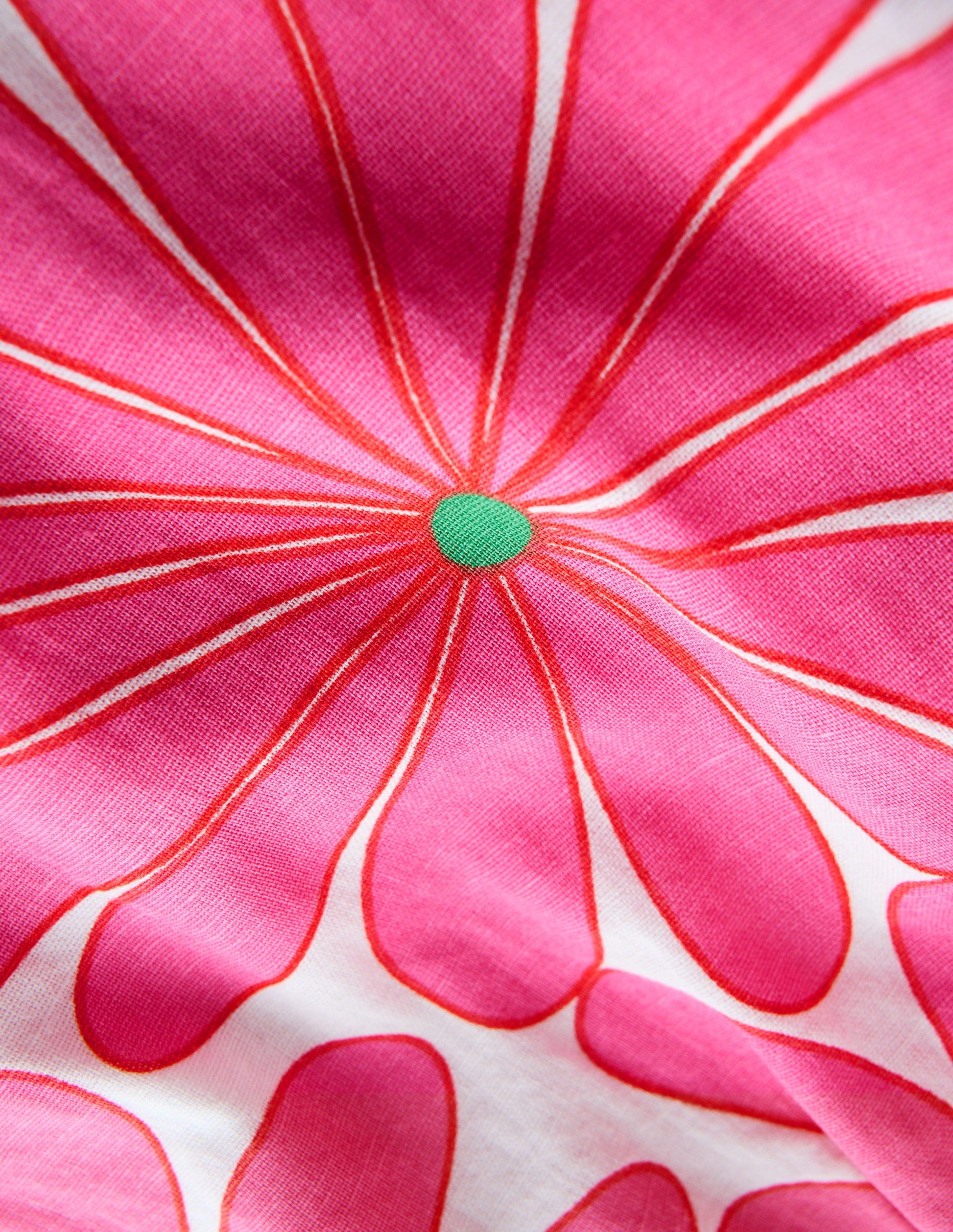 Robe dʼété à bretelles et volants-Motif Giant Daisy rose festival-3