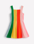 Woven Panel Dress-Multi Rainbow