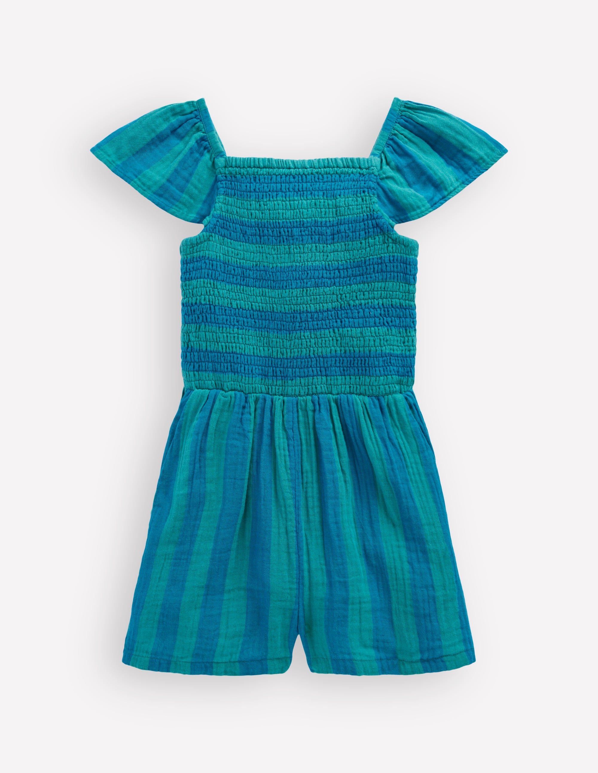 Double Cloth Playsuit-Aurora Blue Stripe - Image 3