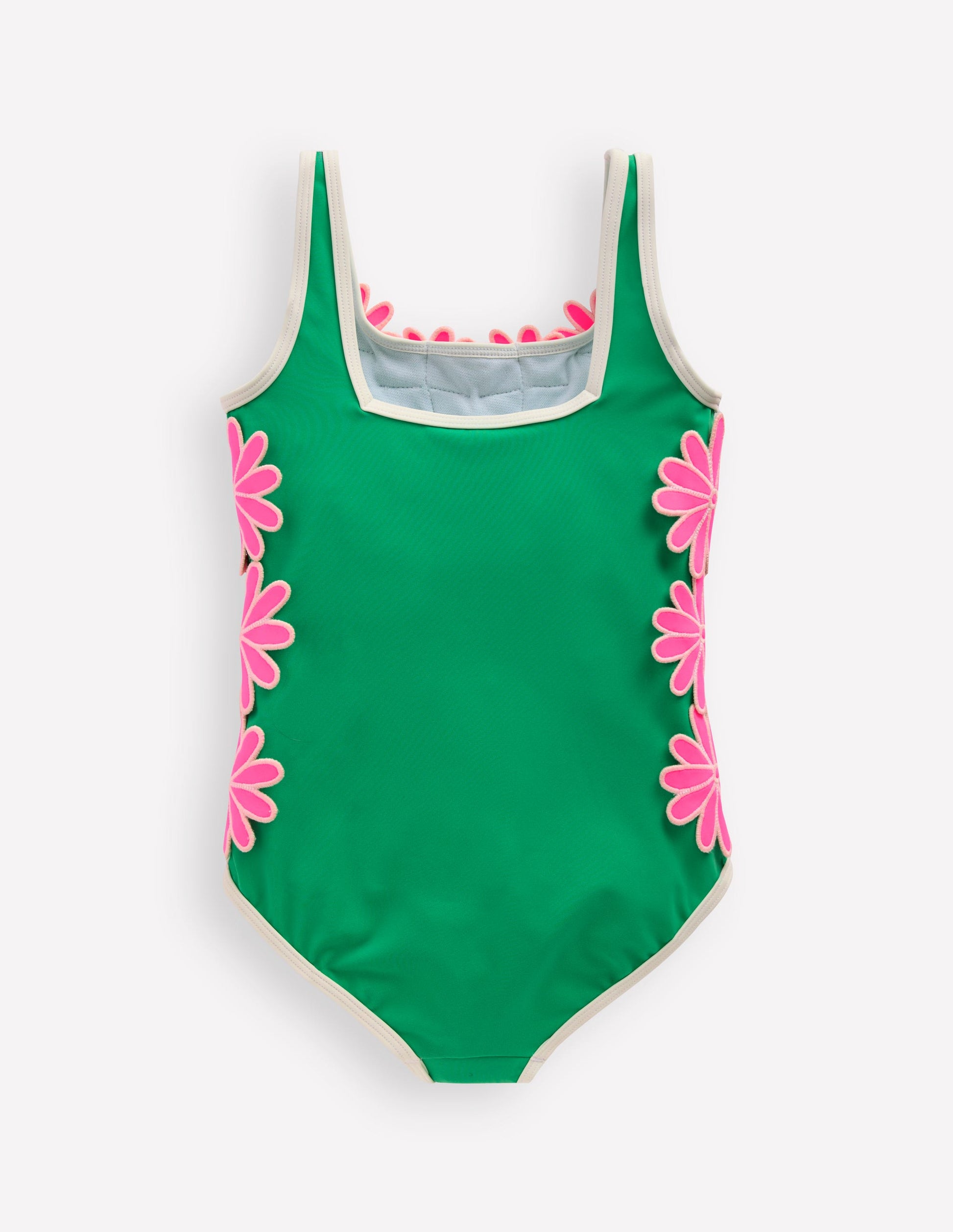 Appliqué Swimsuit-Pea Green/Sorbet Pink Daisy-2