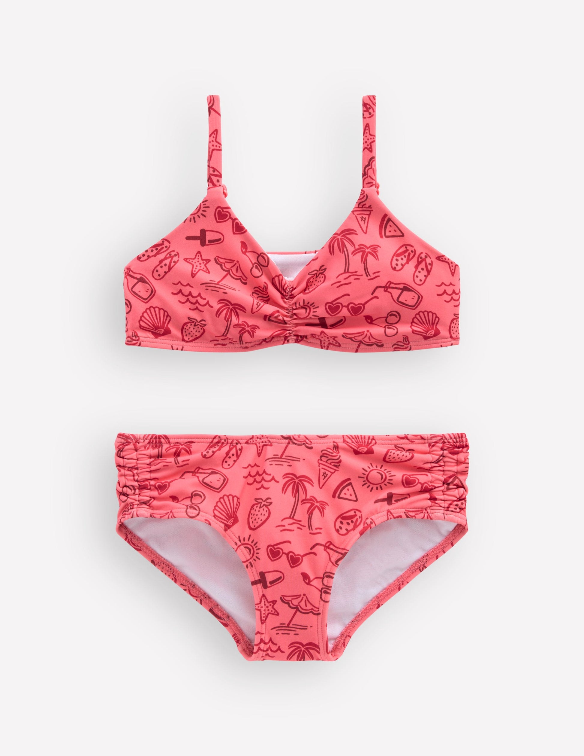 Geraffter Bikini-Rosa Ferien-1