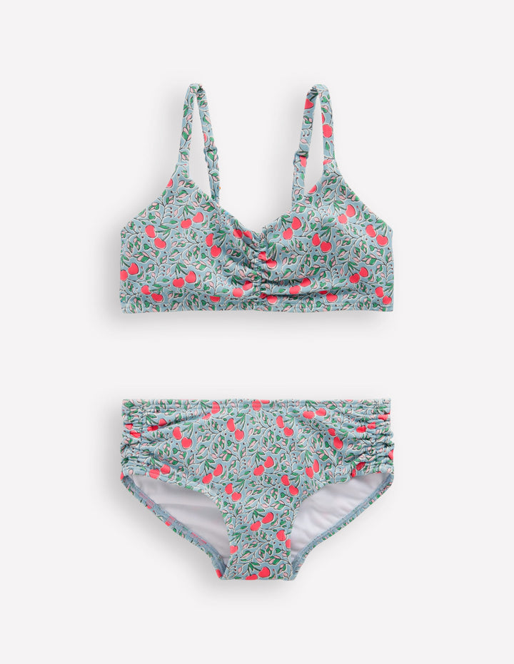 Geraffter Bikini-Nebelblau Kirschzweige