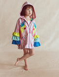 Poncho fun zippé Romie en éponge-Perroquet volanté rayé
