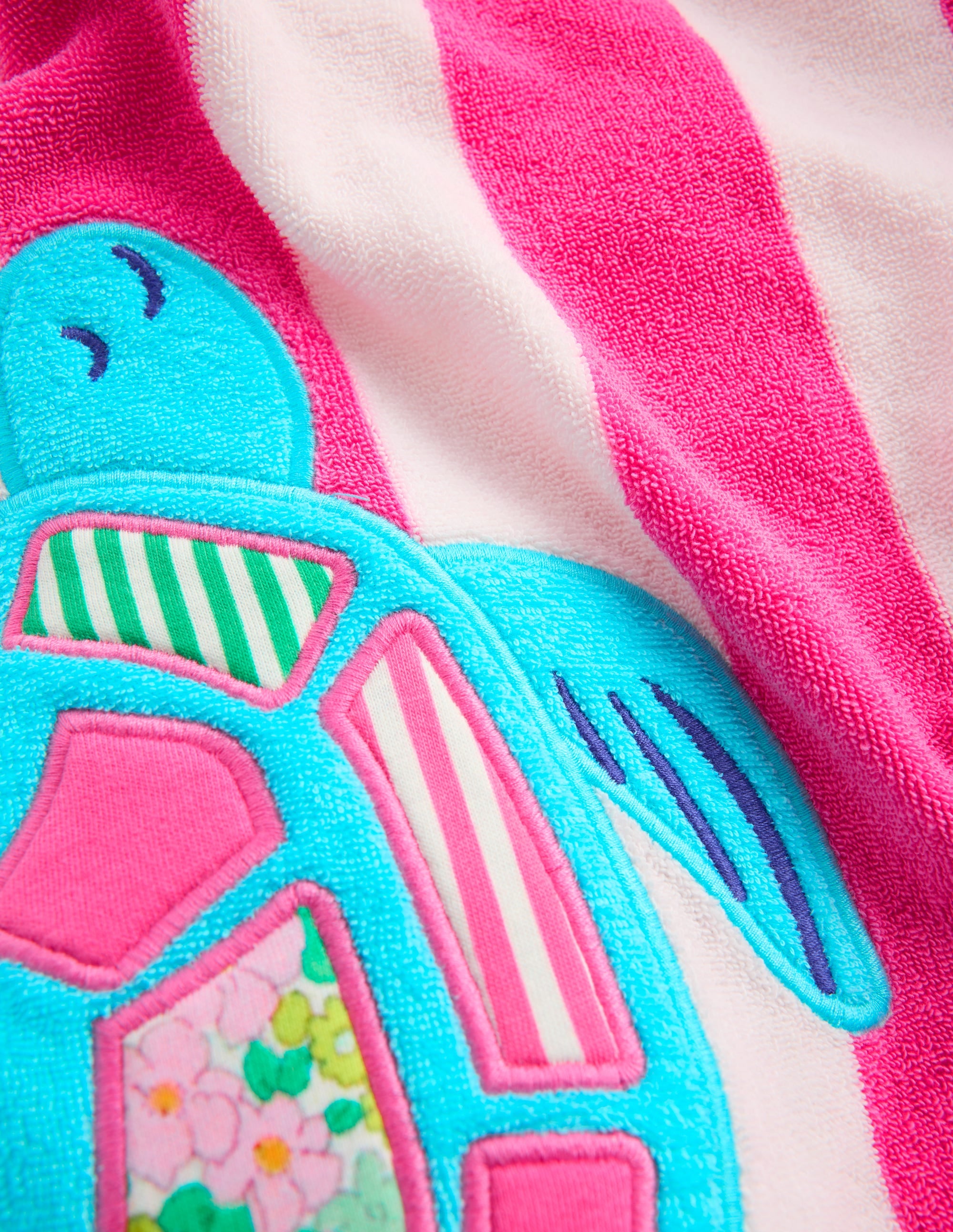 Poncho fun zippé Romie en éponge-Tortues rose sorbet - Image 4