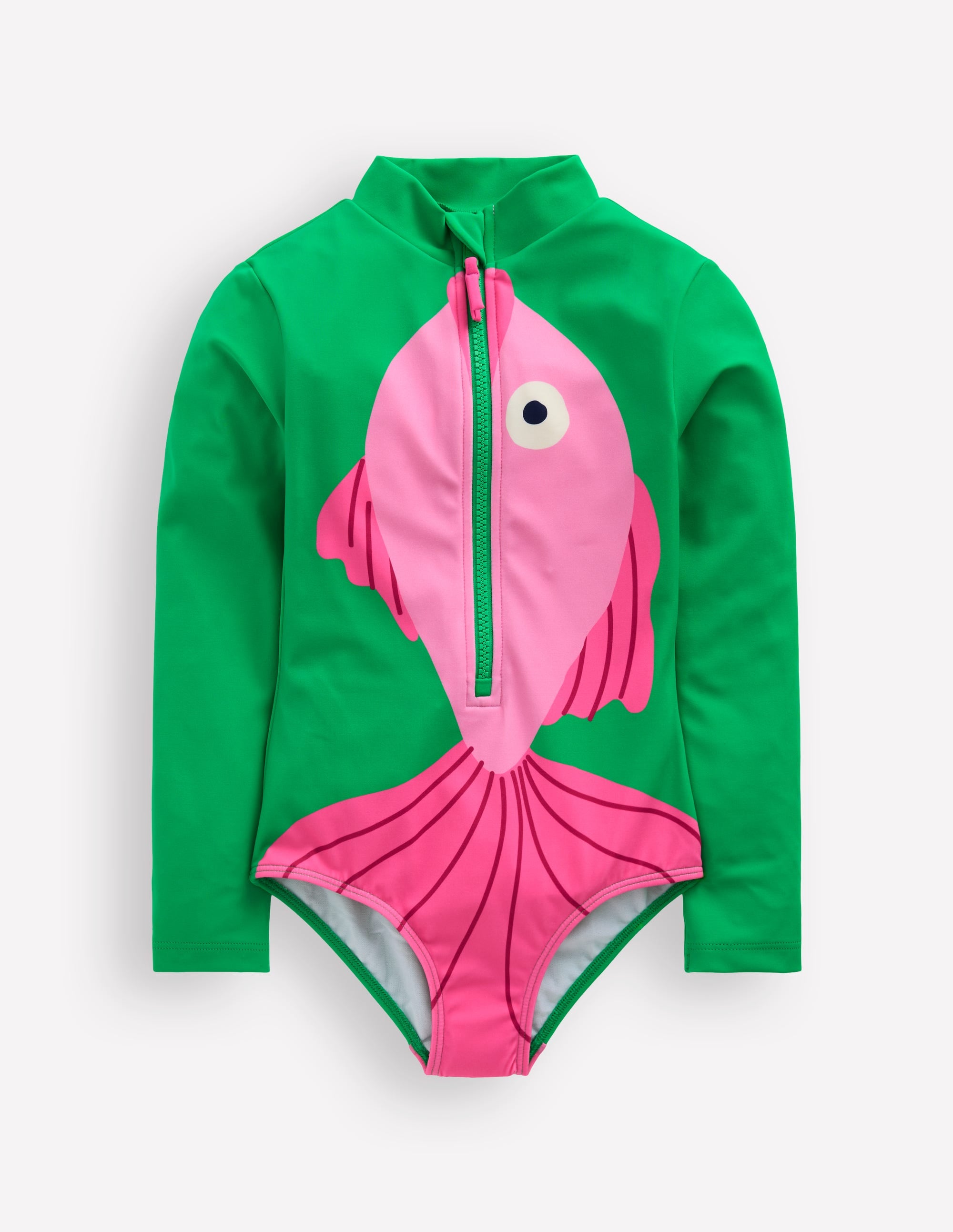 Maillot de bain fun à manches longues-Poisson émeraude vif - Image 1
