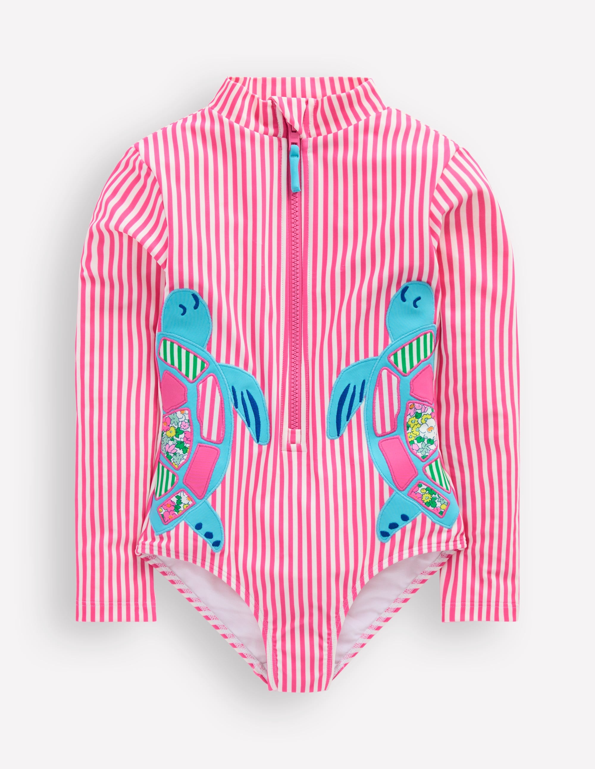 Maillot de bain fun à manches longues-Tortues rose sorbet - Image 2