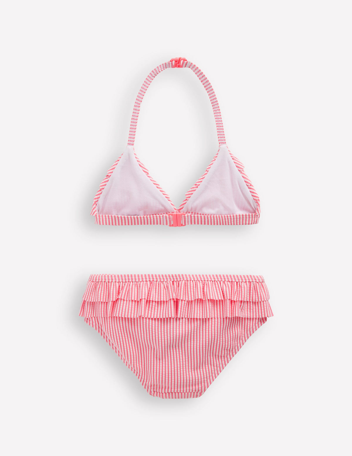 Bikini mit Rüschen-Lachsrosa Streifen - Image 2