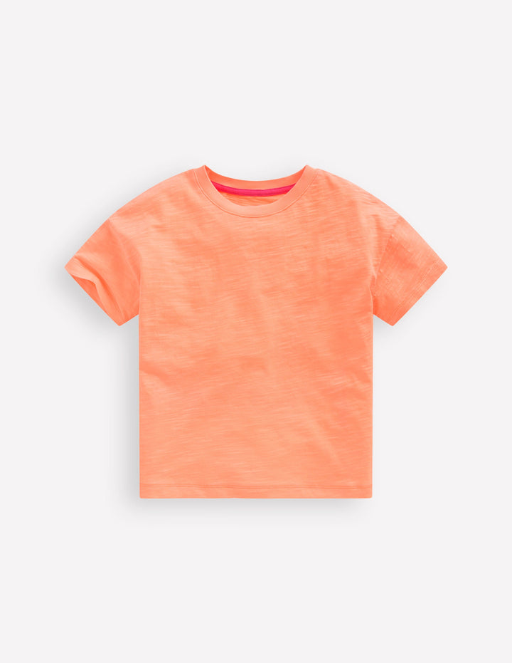 Lockeres T-Shirt in Neonfarben-Neonorange