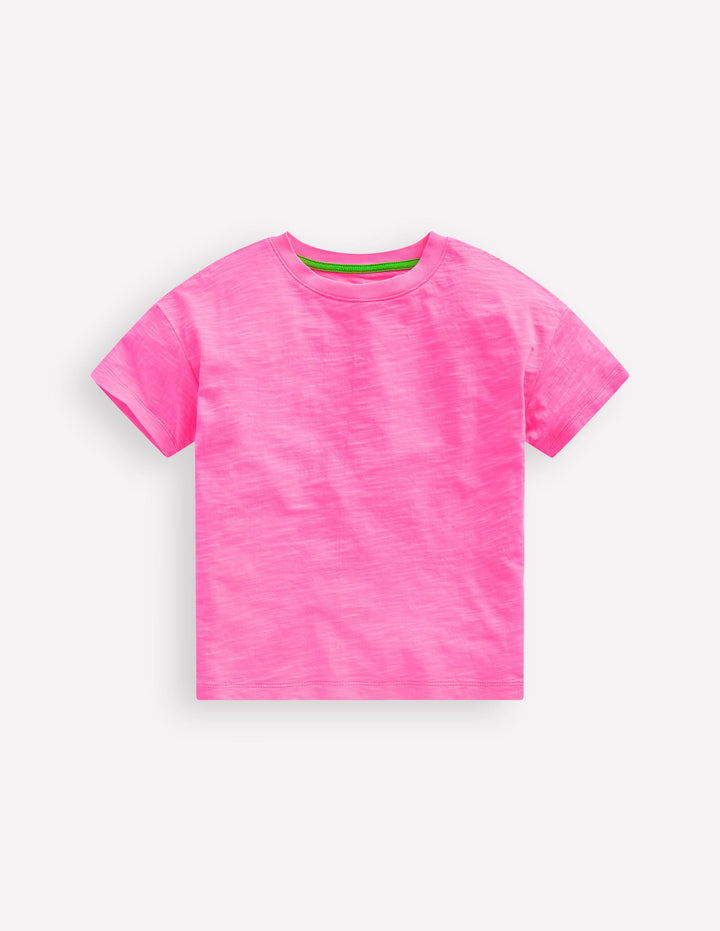 T-shirt décontracté fluo-Rose fluo